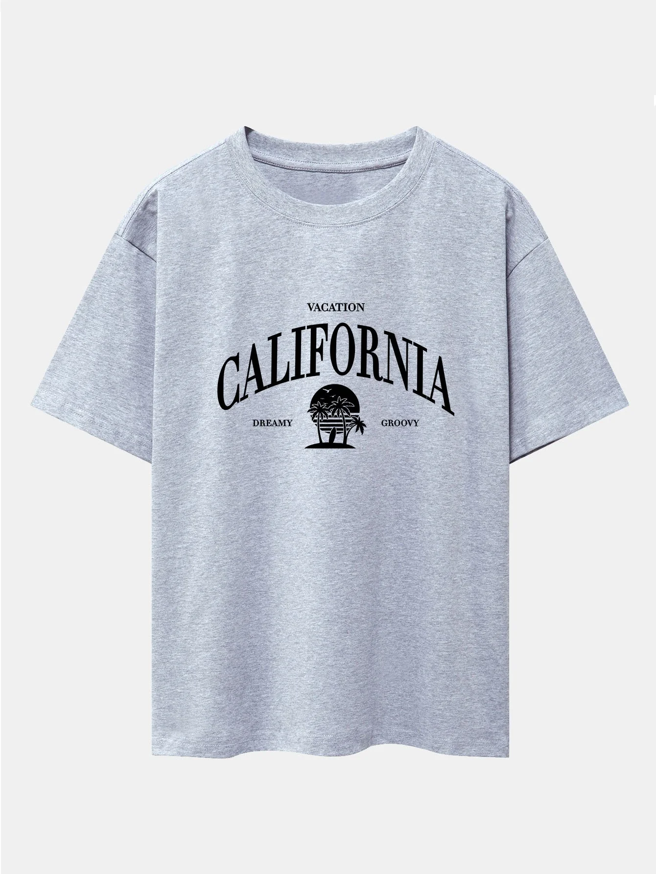California Slogan Print Drop Shoulder Oversize T-Shirt - Image 6
