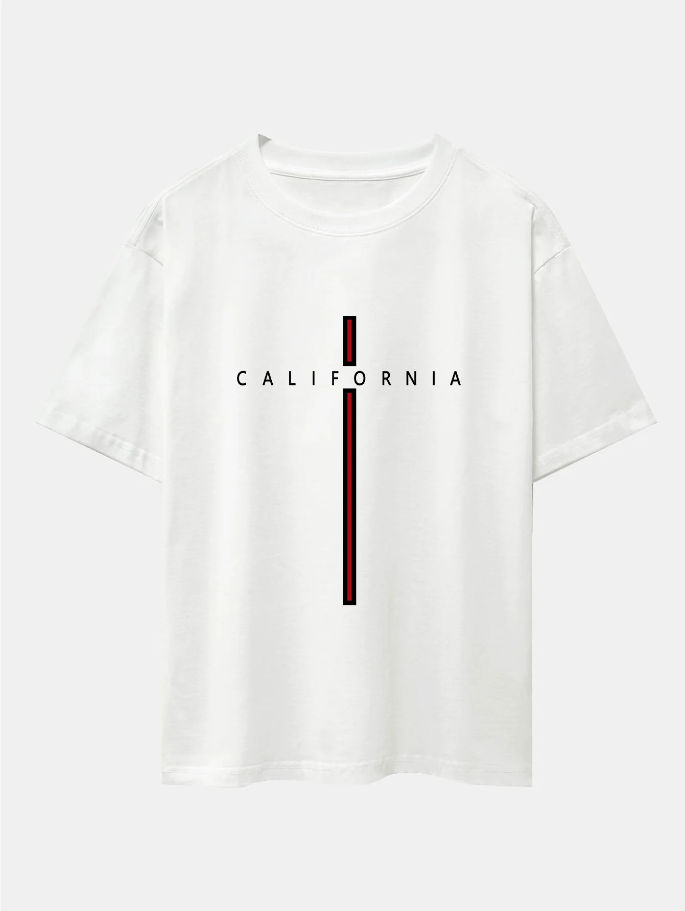 California Streifenmuster Drop Shoulder Oversize T-Shirt - Image 3