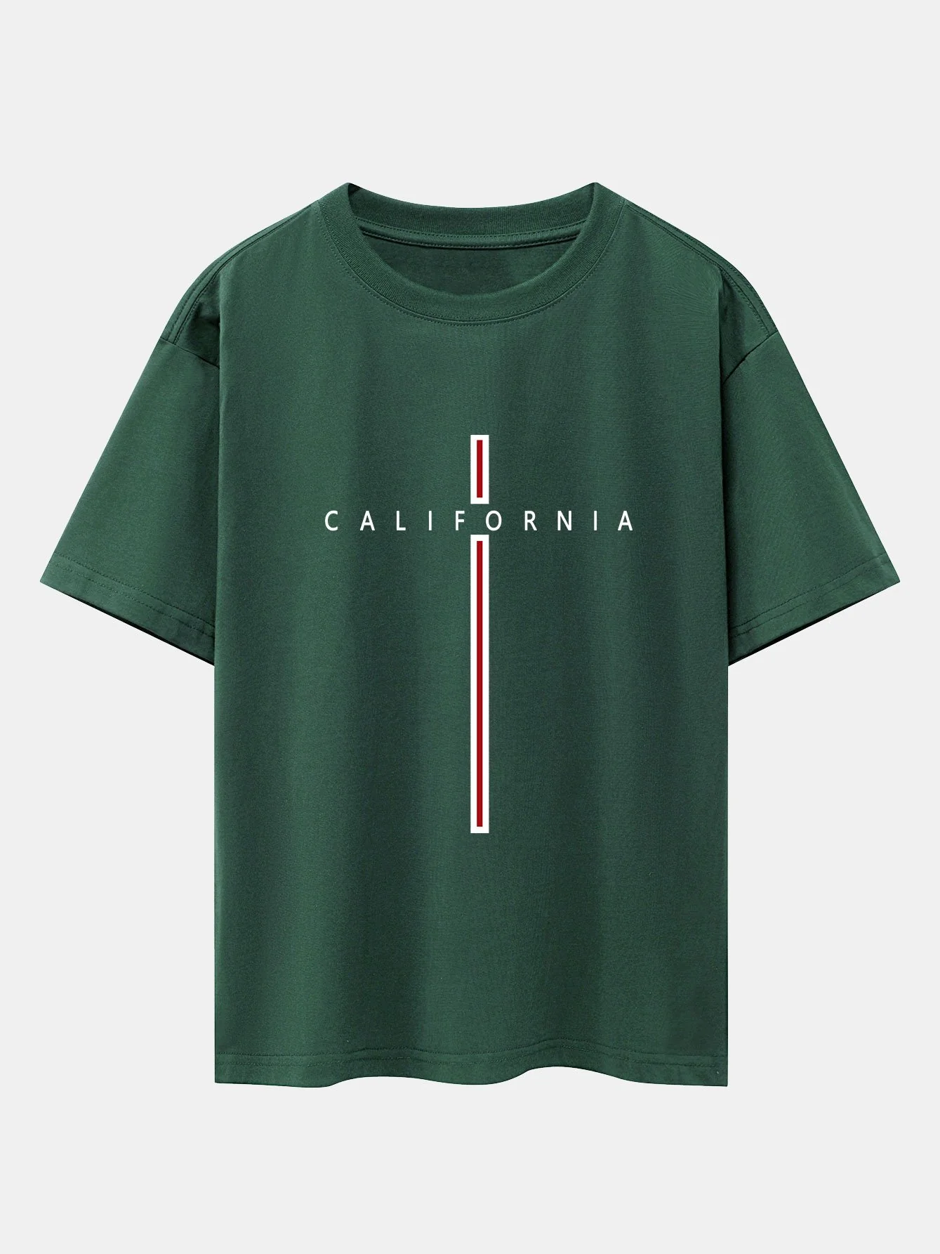 California Streifenmuster Drop Shoulder Oversize T-Shirt - Image 5