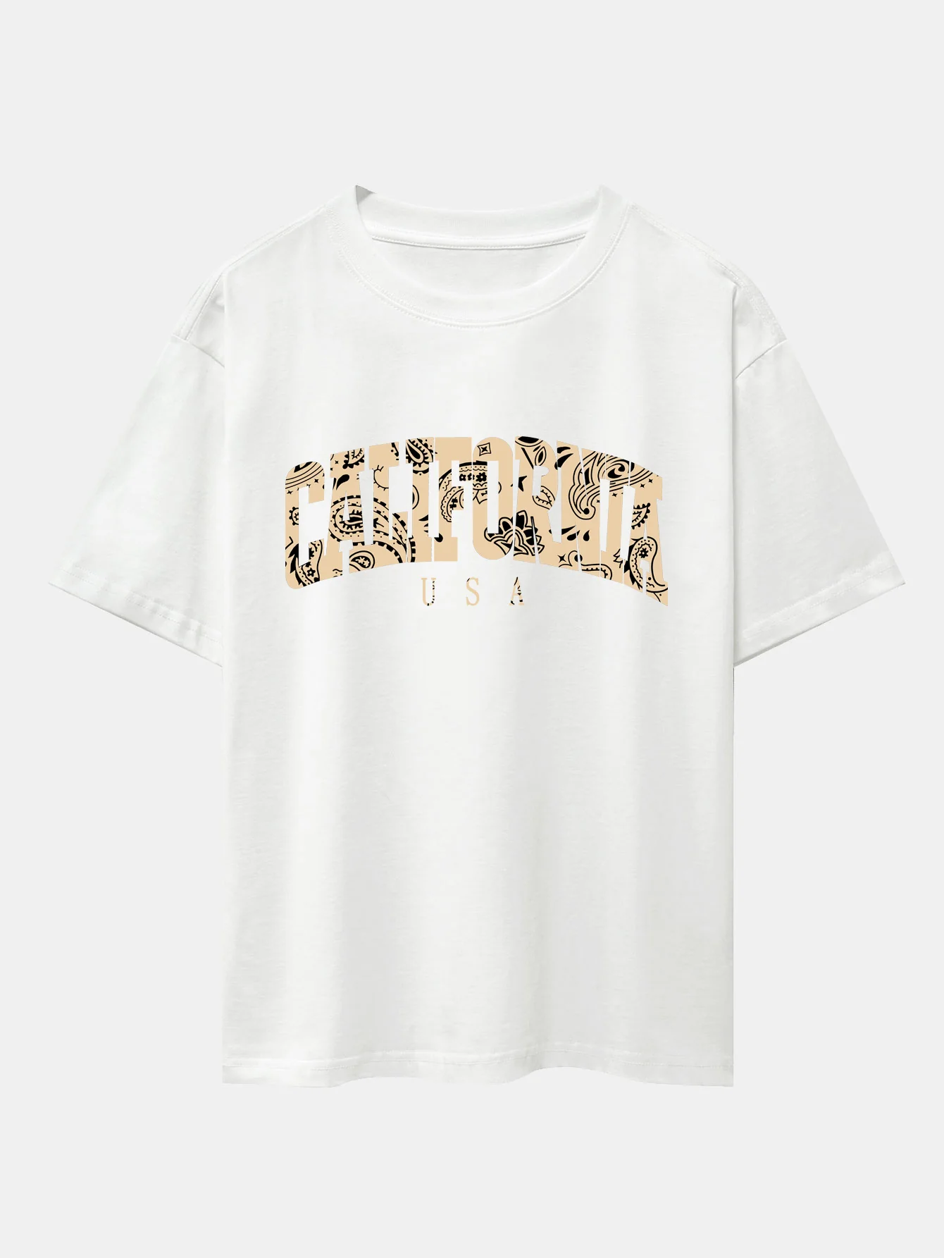 Paisley California Print Oversize T-Shirt mit überschnittenen Schultern - Image 11