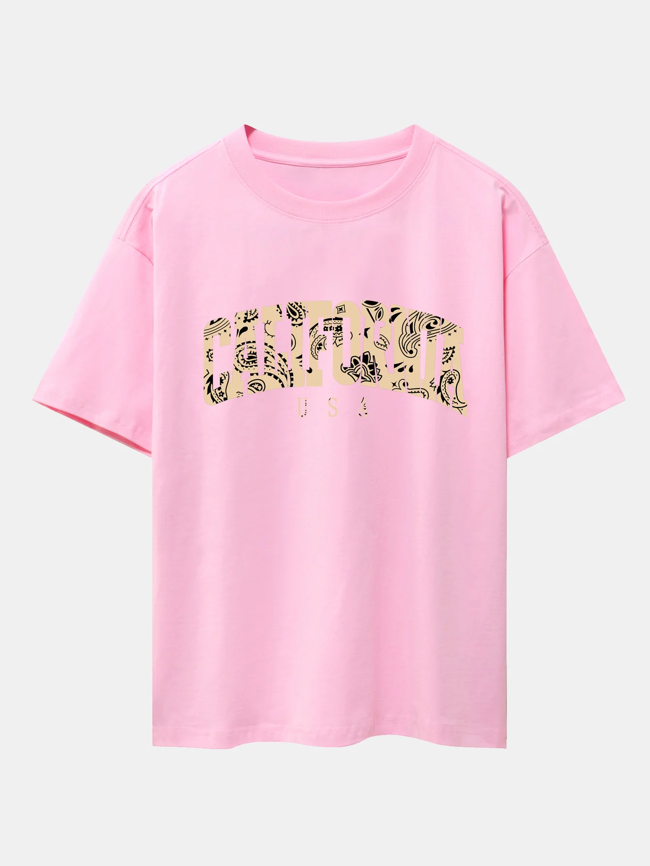 Paisley California Print Oversize T-Shirt mit überschnittenen Schultern - Image 12