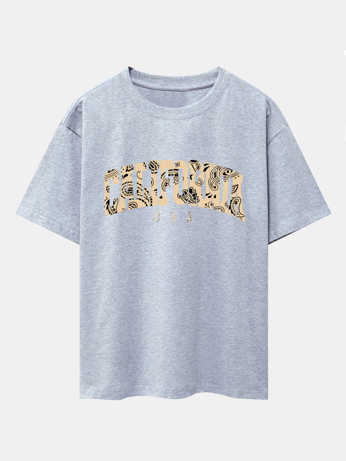 Paisley California Print Oversize T-Shirt mit überschnittenen Schultern - Image 13
