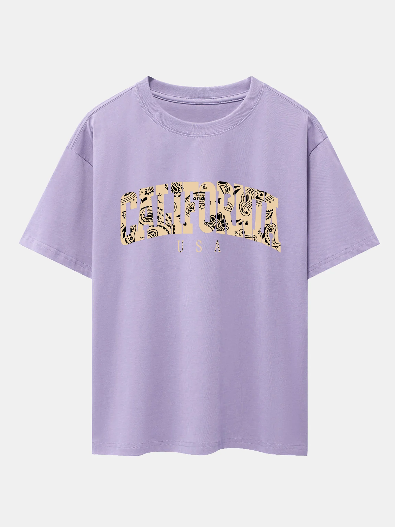 Paisley California Print Oversize T-Shirt mit überschnittenen Schultern - Image 15