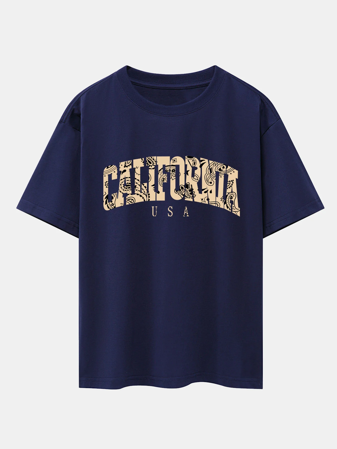 Paisley California Print Oversize T-Shirt mit überschnittenen Schultern - Image 8
