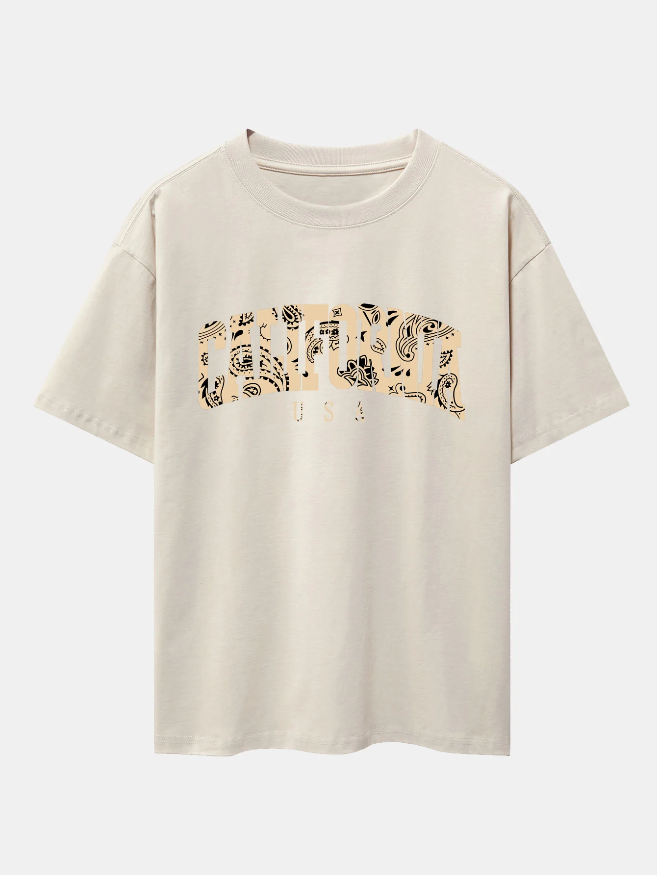 Paisley California Print Oversize T-Shirt mit überschnittenen Schultern - Image 9
