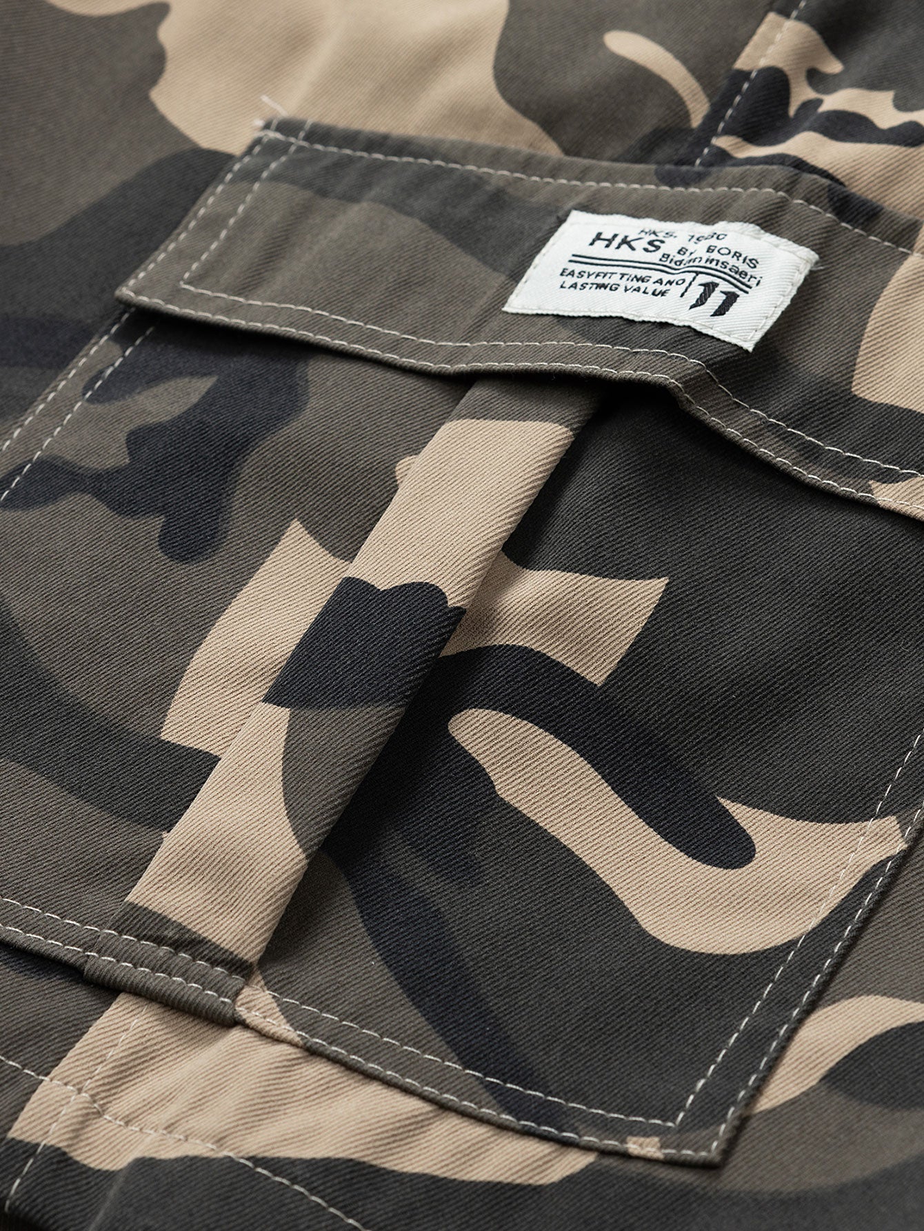 Camouflage Bärenprint Oversize T-Shirt mit überschnittenen Schultern & Kordelzug Cargo Shorts - Image 14
