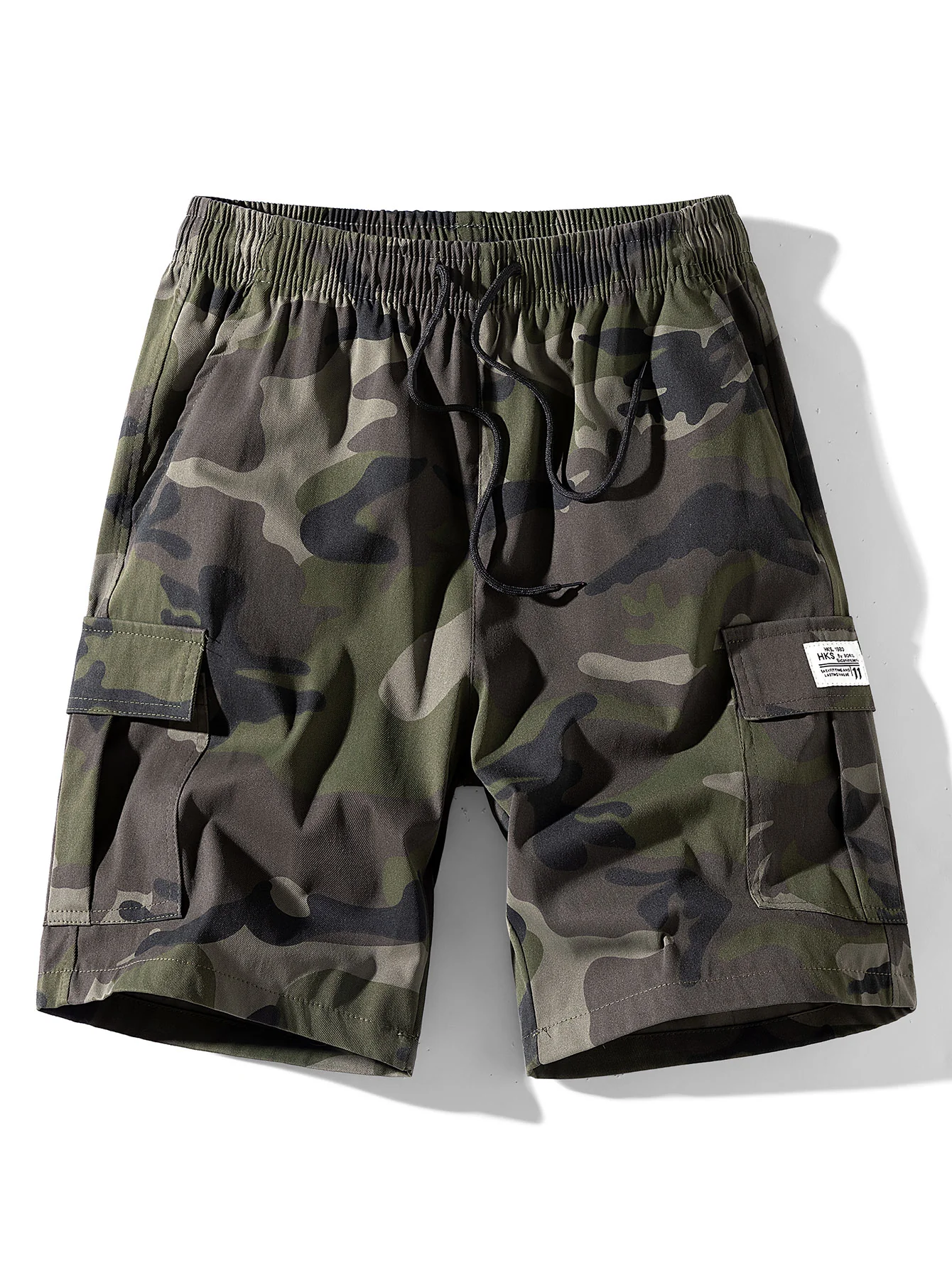 Camouflage Bärenprint Oversize T-Shirt mit überschnittenen Schultern & Kordelzug Cargo Shorts - Image 9