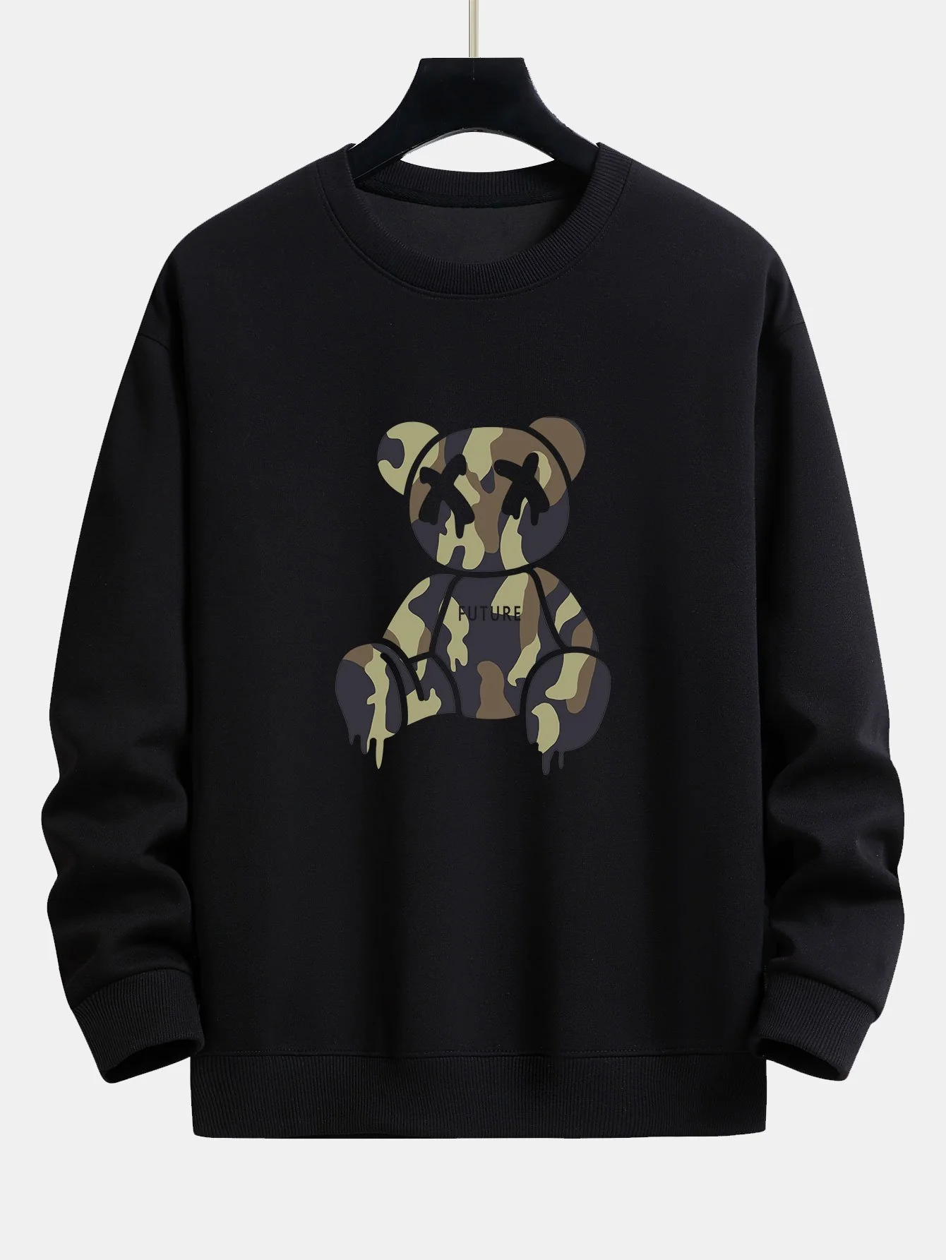 Tarnauflösender Bärenprint Relaxed Fit Sweatshirt