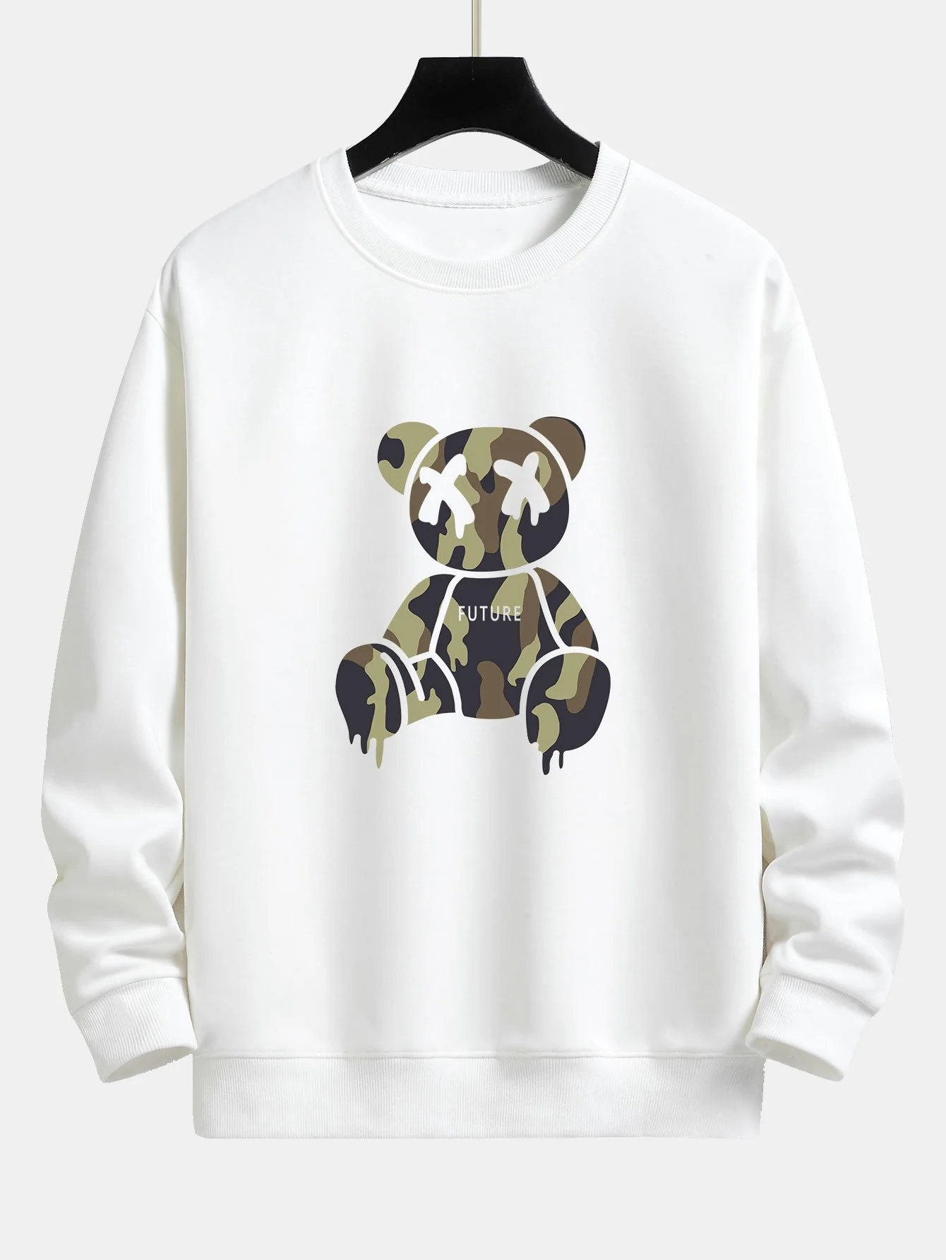 Tarnauflösender Bärenprint Relaxed Fit Sweatshirt - Image 3