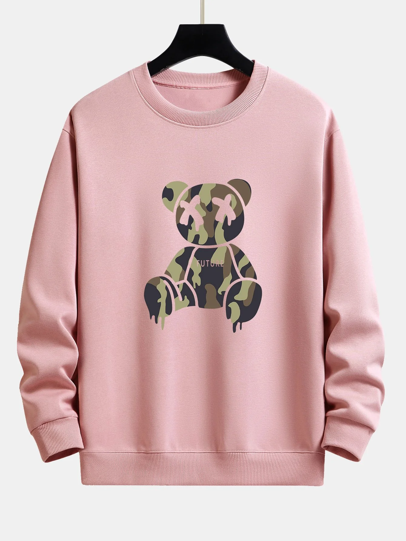 Tarnauflösender Bärenprint Relaxed Fit Sweatshirt - Image 5