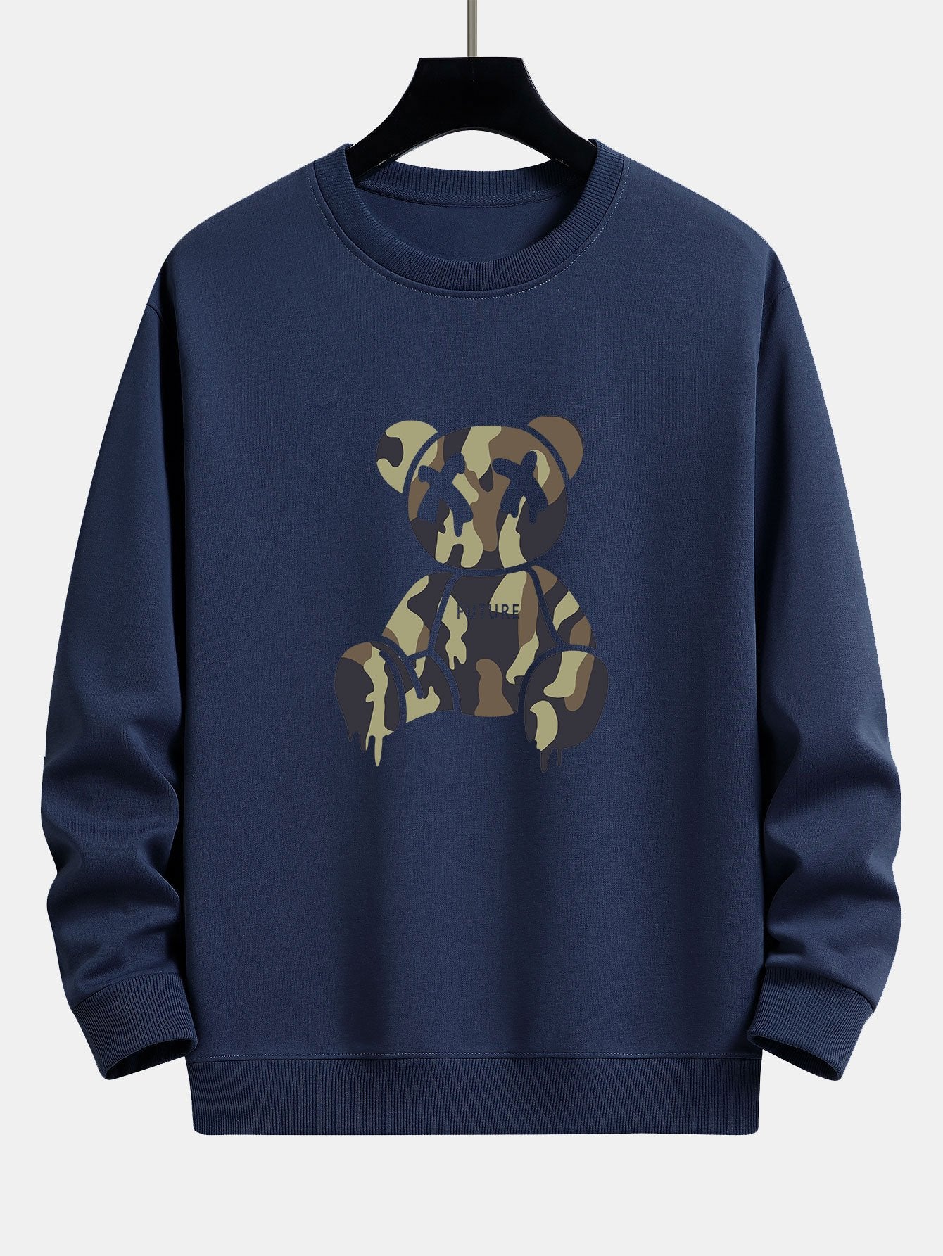 Tarnauflösender Bärenprint Relaxed Fit Sweatshirt - Image 6
