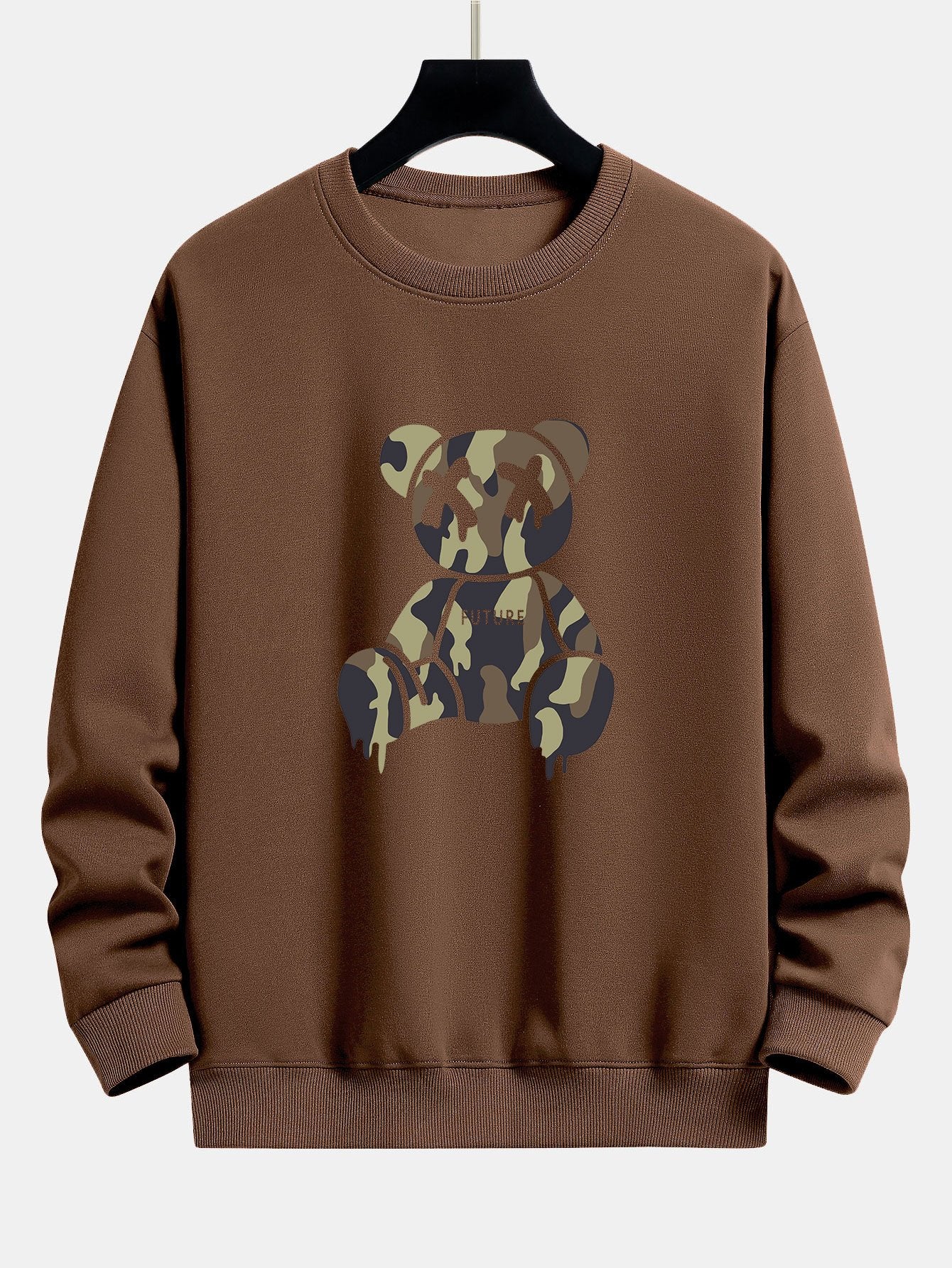 Tarnauflösender Bärenprint Relaxed Fit Sweatshirt - Image 7