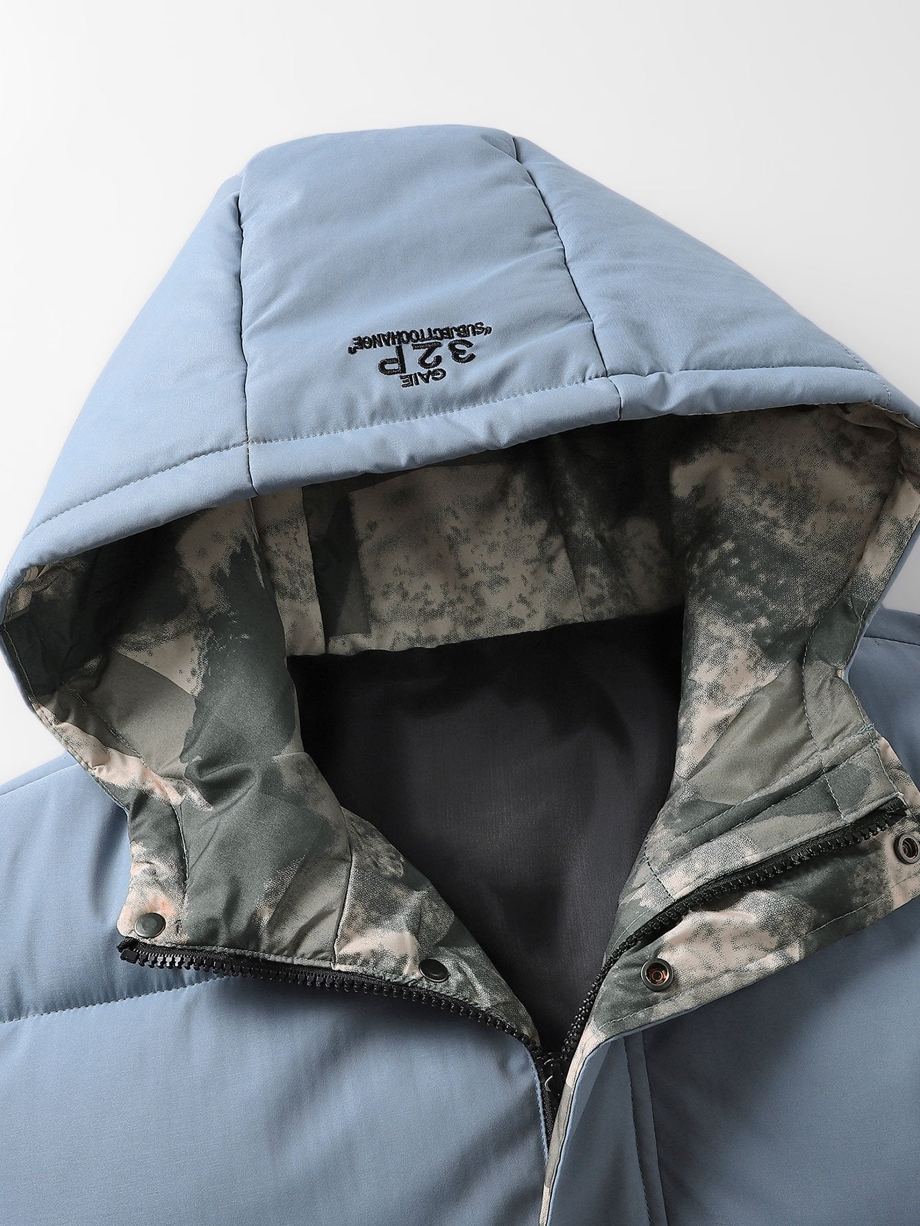Tarnmuster gefütterte Taschen Kapuzen-Puffermantel - Image 5