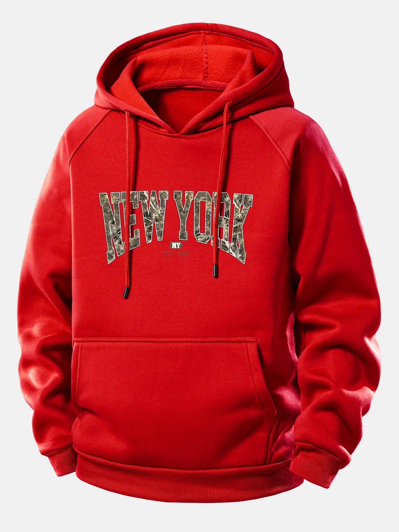 Camouflage New York Druck Kordelzug Kapuzenpullover - Image 13