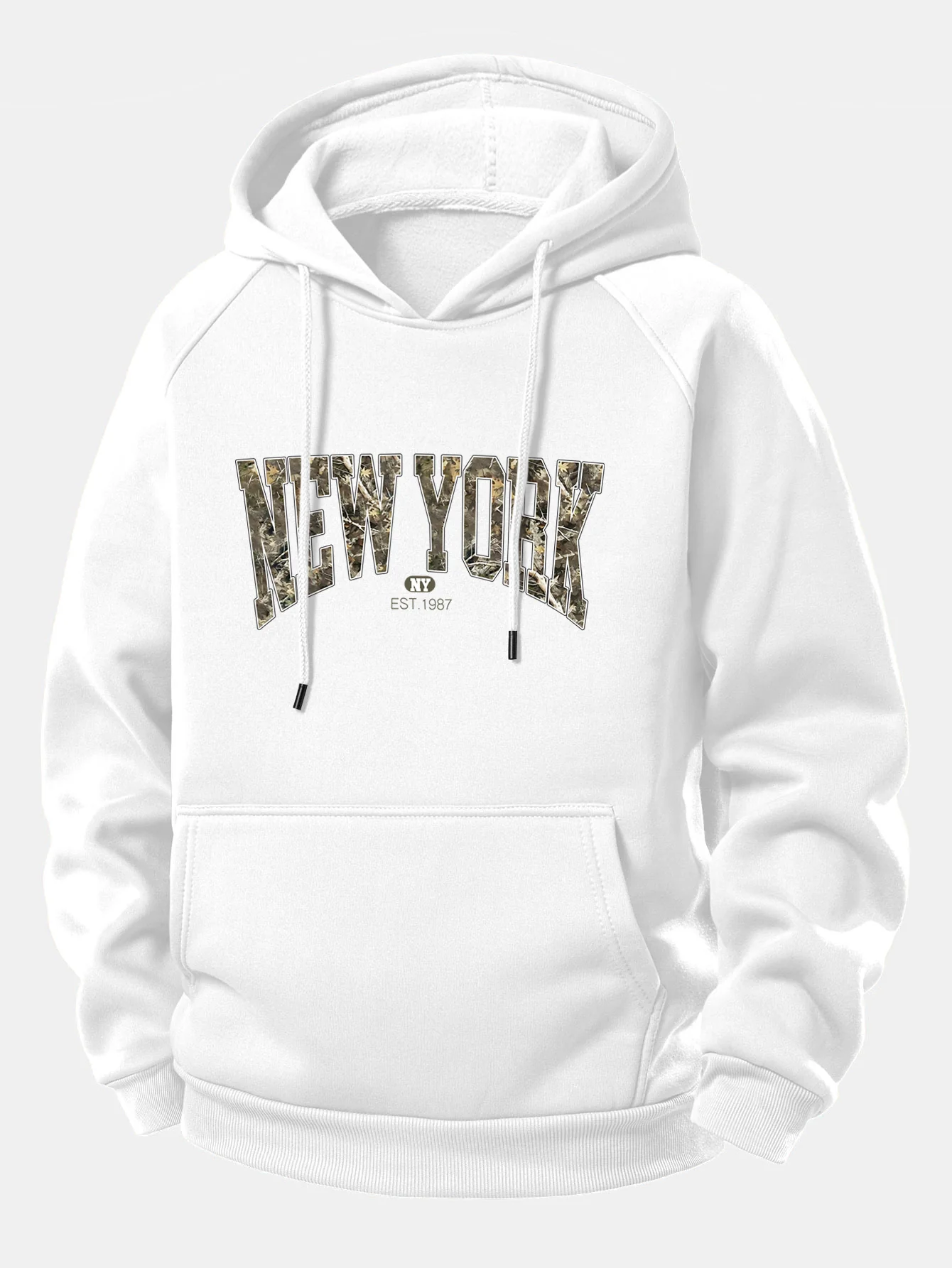 Camouflage New York Druck Kordelzug Kapuzenpullover - Image 2