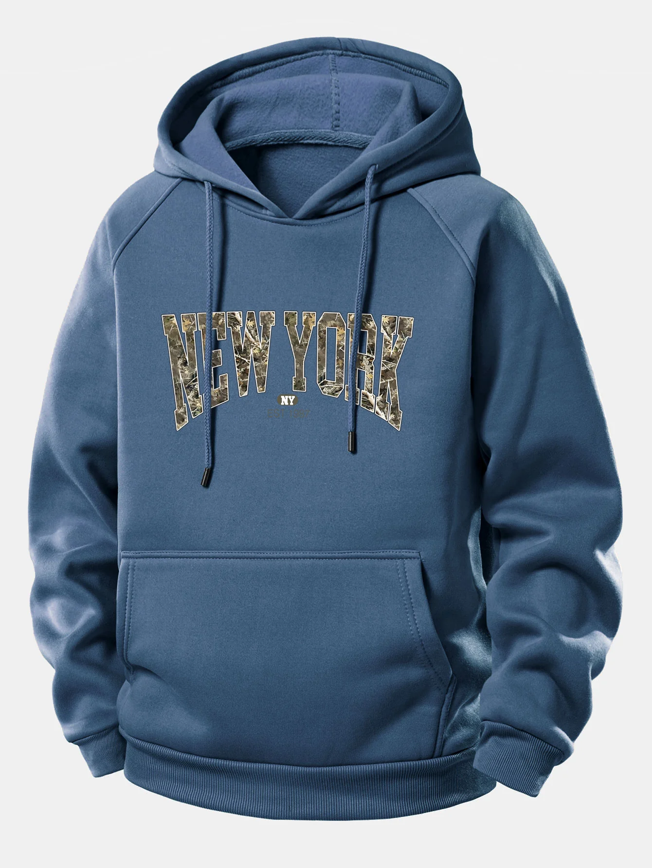 Camouflage New York Druck Kordelzug Kapuzenpullover - Image 7
