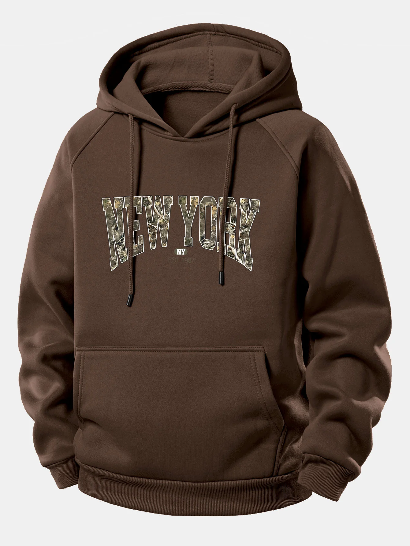 Camouflage New York Druck Kordelzug Kapuzenpullover - Image 8