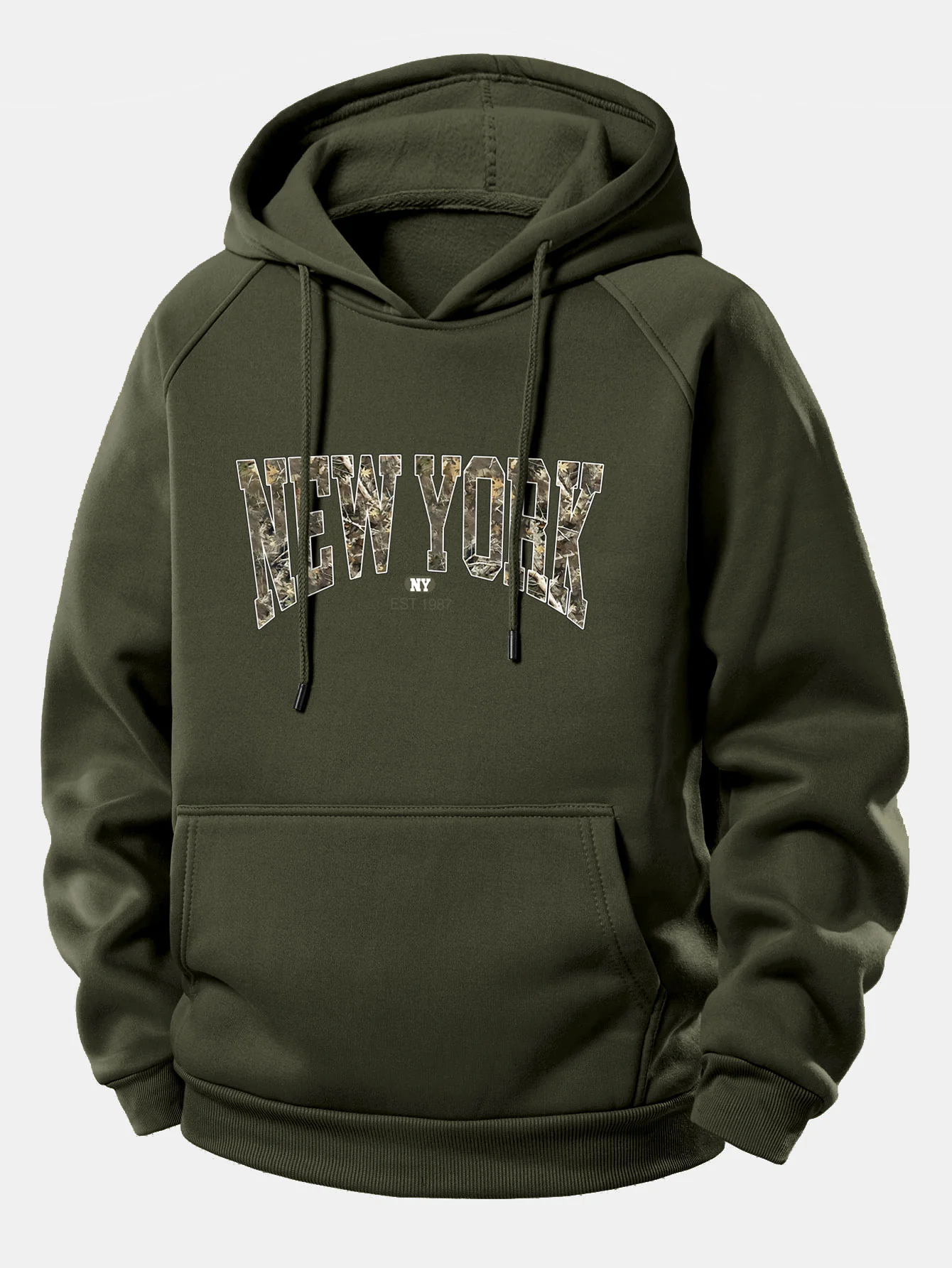 Camouflage New York Druck Kordelzug Kapuzenpullover - Image 9