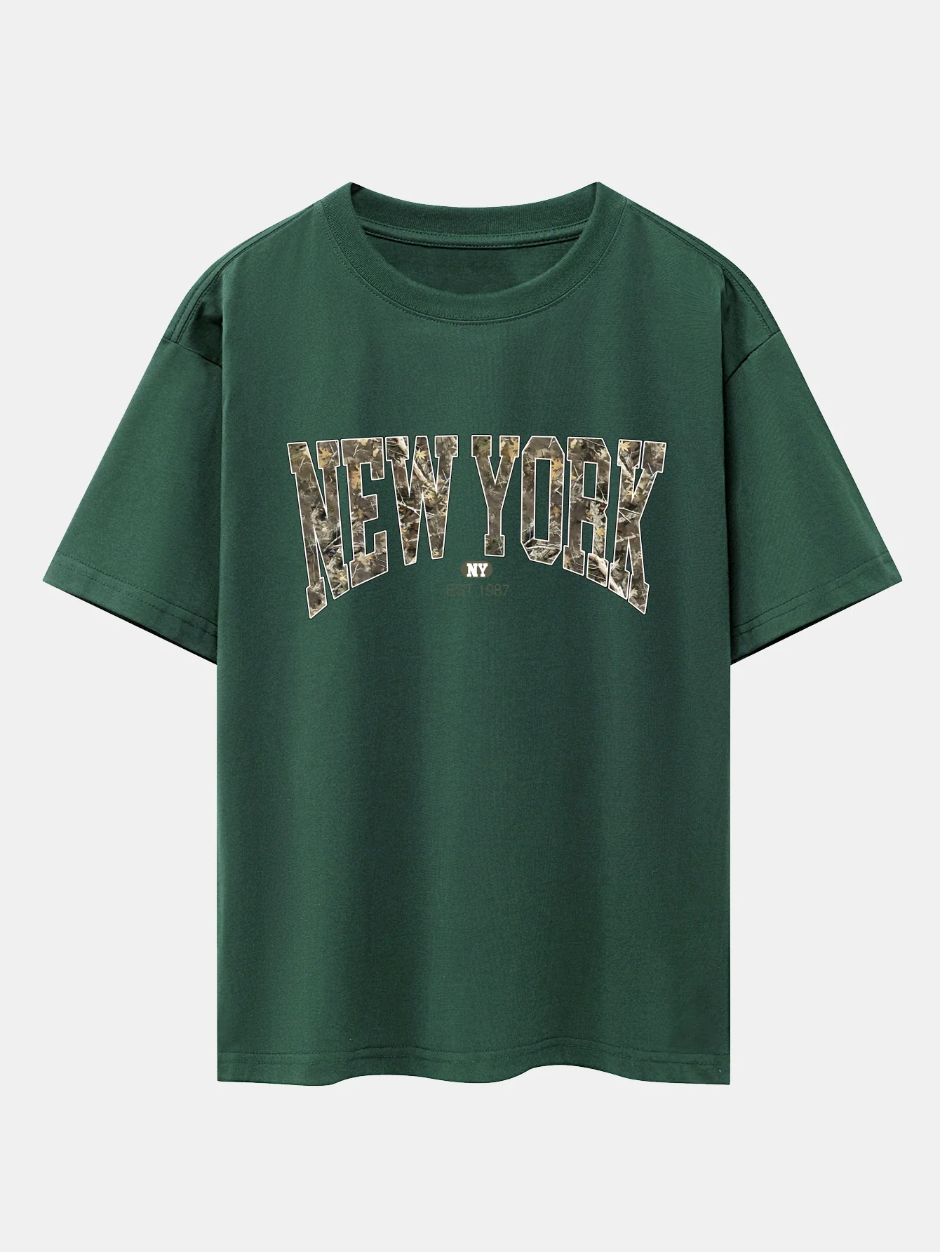Camouflage New York Print Oversize T-Shirt mit überschnittenen Schultern - Image 10