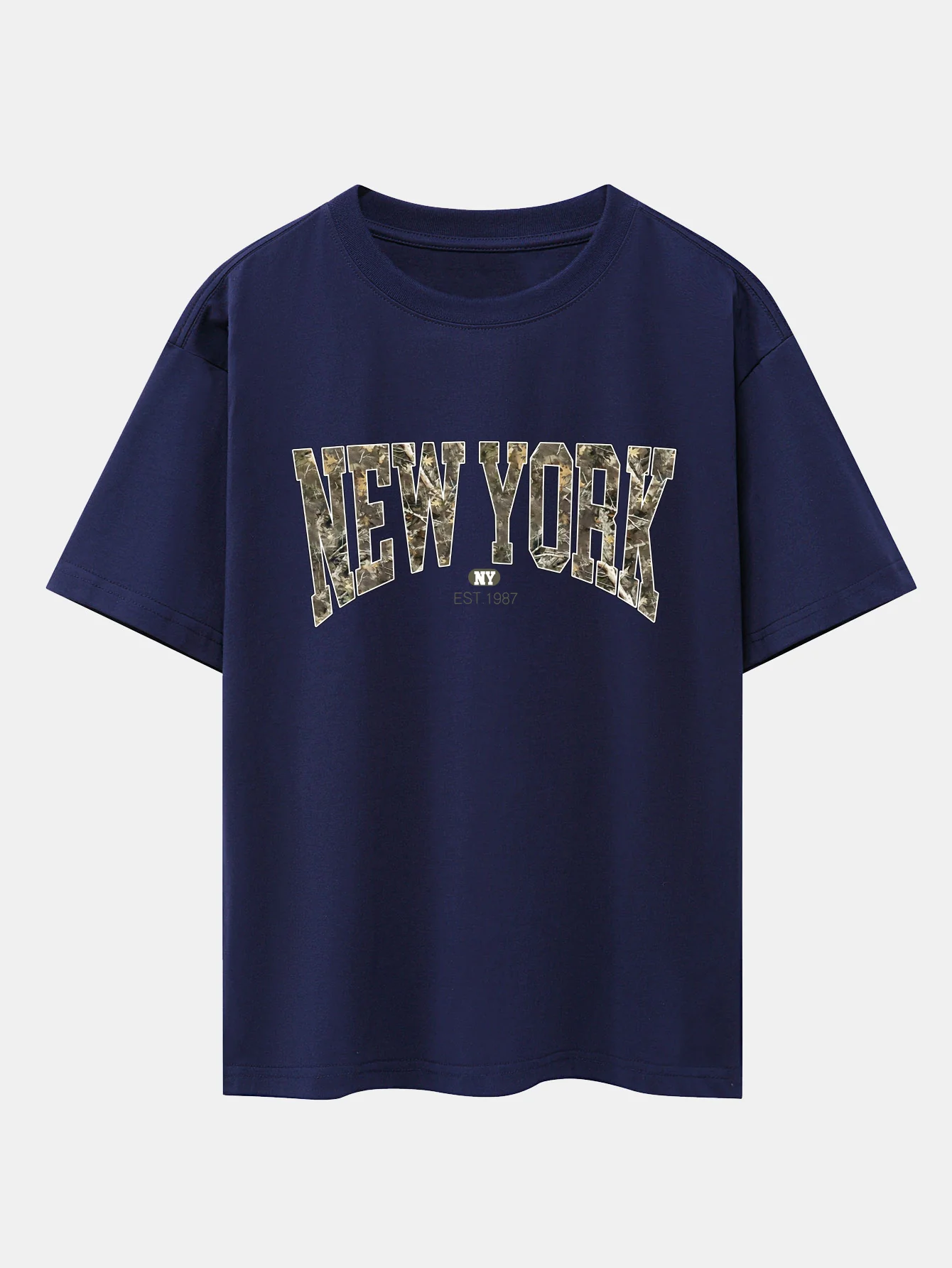 Camouflage New York Print Oversize T-Shirt mit überschnittenen Schultern - Image 11