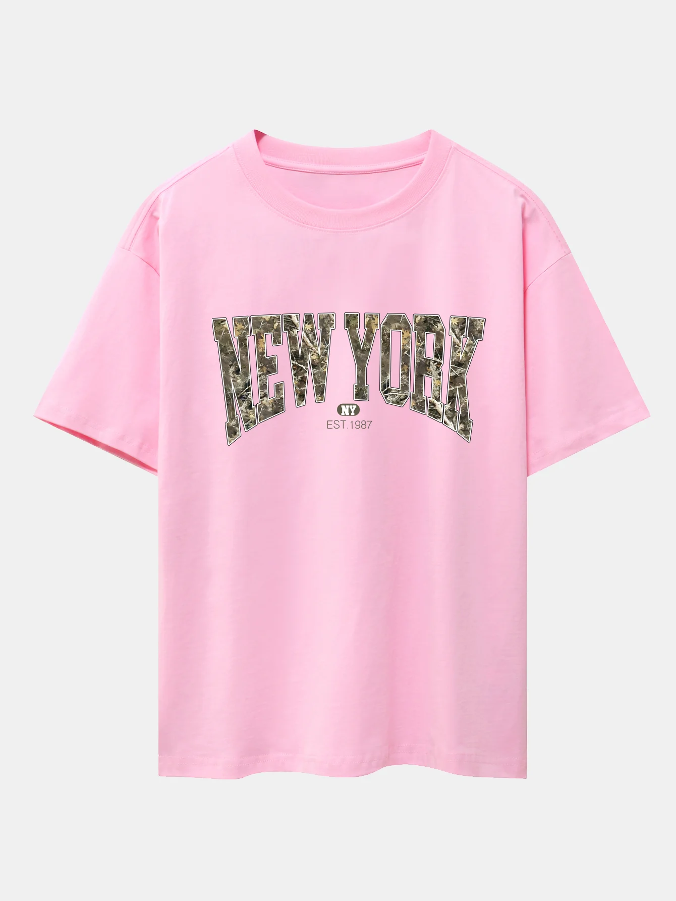 Camouflage New York Print Oversize T-Shirt mit überschnittenen Schultern - Image 13