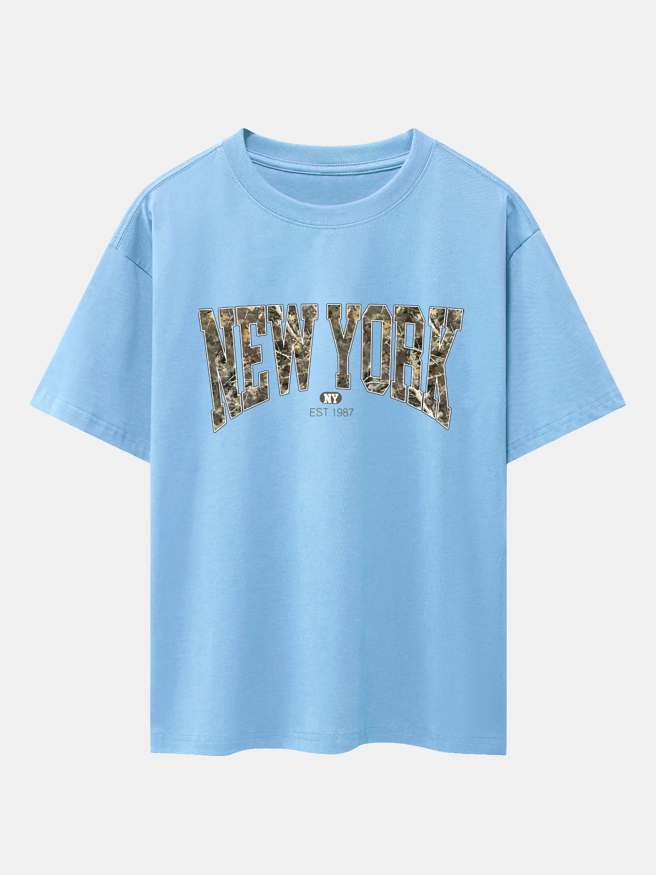 Camouflage New York Print Oversize T-Shirt mit überschnittenen Schultern - Image 14