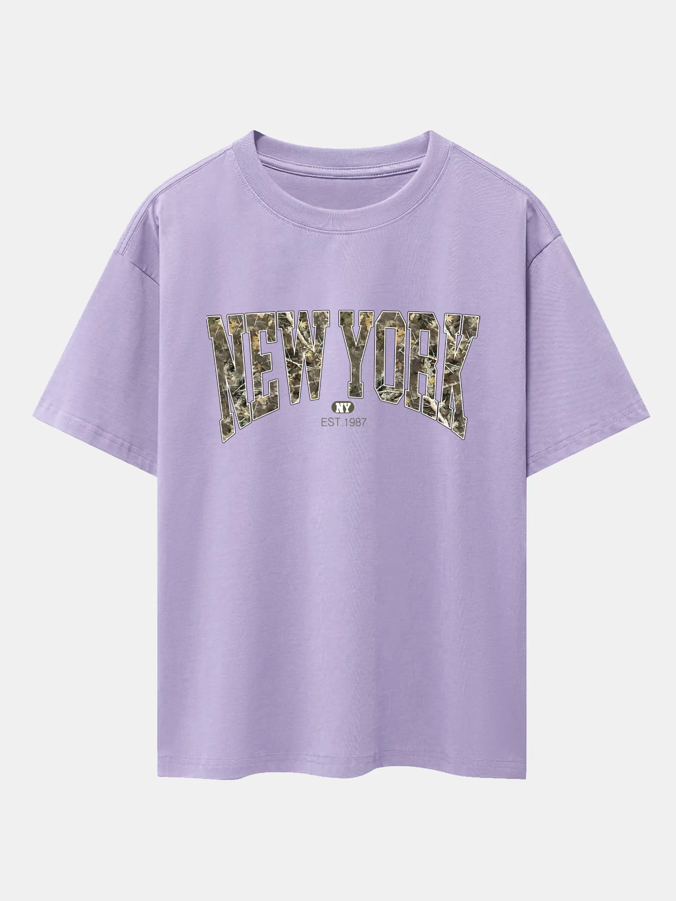 Camouflage New York Print Oversize T-Shirt mit überschnittenen Schultern - Image 15