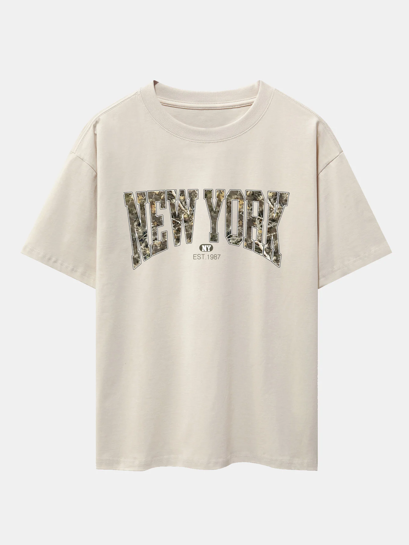 Camouflage New York Print Oversize T-Shirt mit überschnittenen Schultern - Image 3