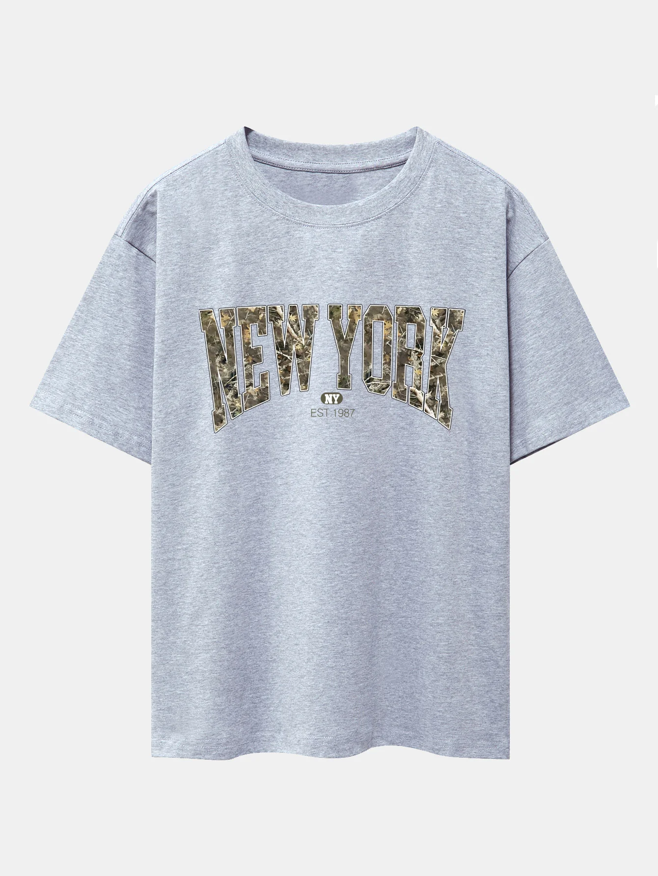 Camouflage New York Print Oversize T-Shirt mit überschnittenen Schultern - Image 4