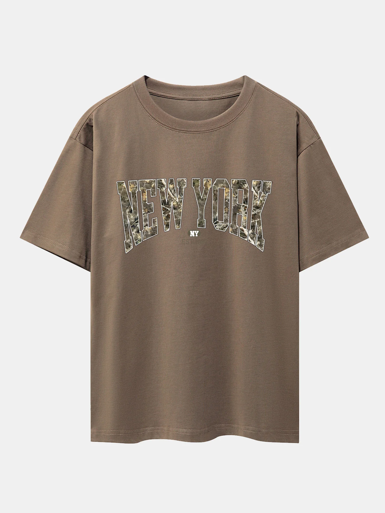 Camouflage New York Print Oversize T-Shirt mit überschnittenen Schultern - Image 5