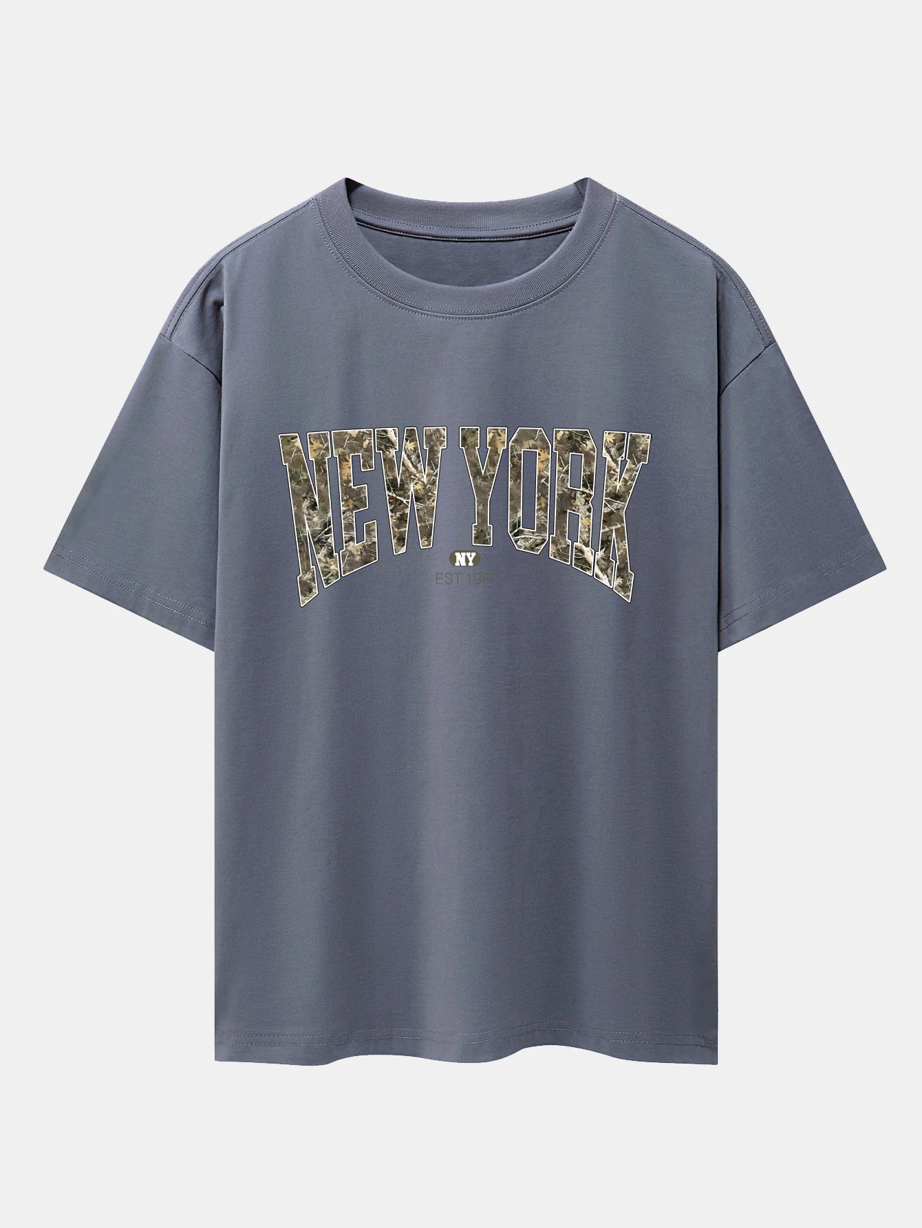 Camouflage New York Print Oversize T-Shirt mit überschnittenen Schultern - Image 7