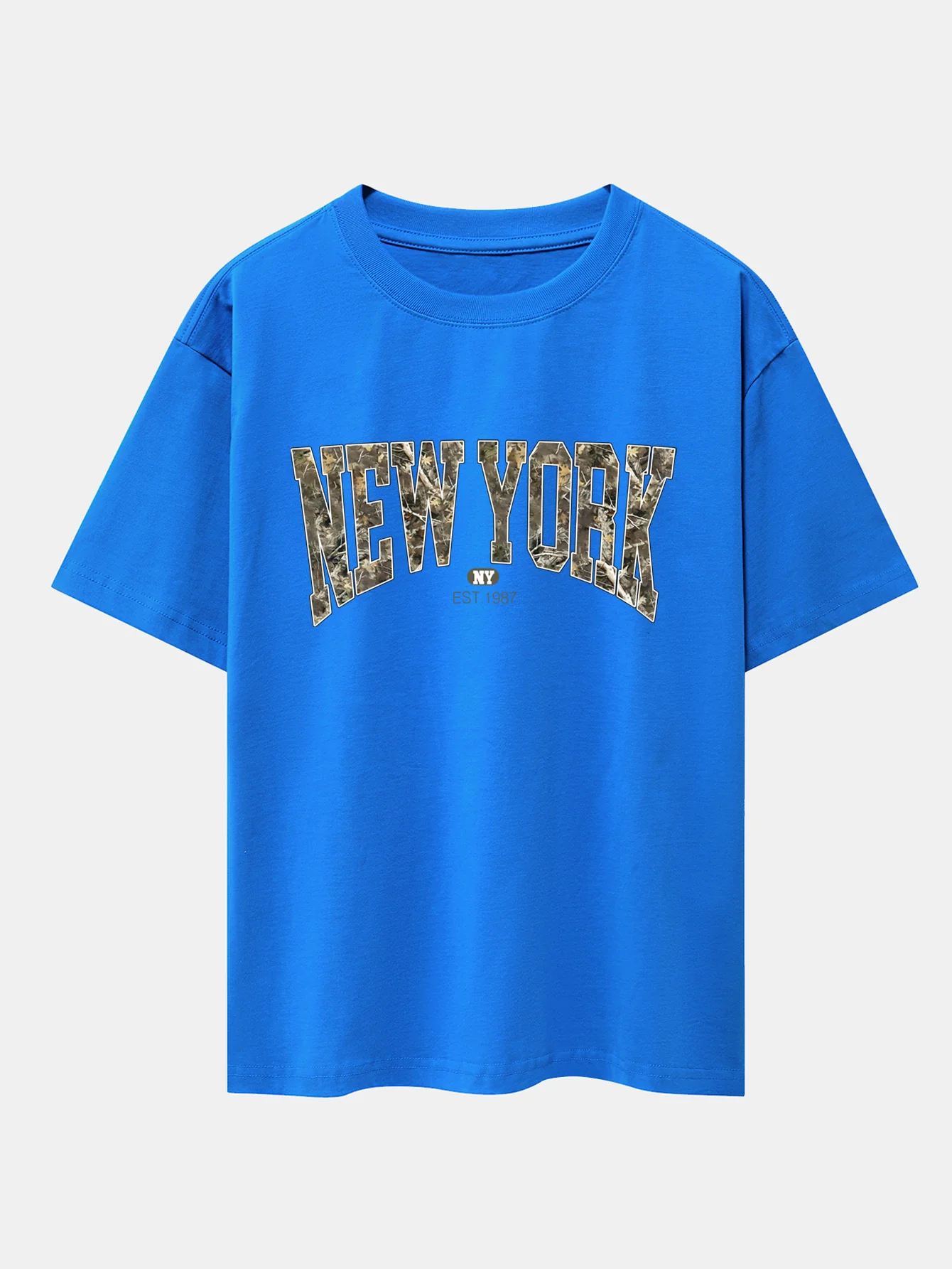 Camouflage New York Print Oversize T-Shirt mit überschnittenen Schultern - Image 8