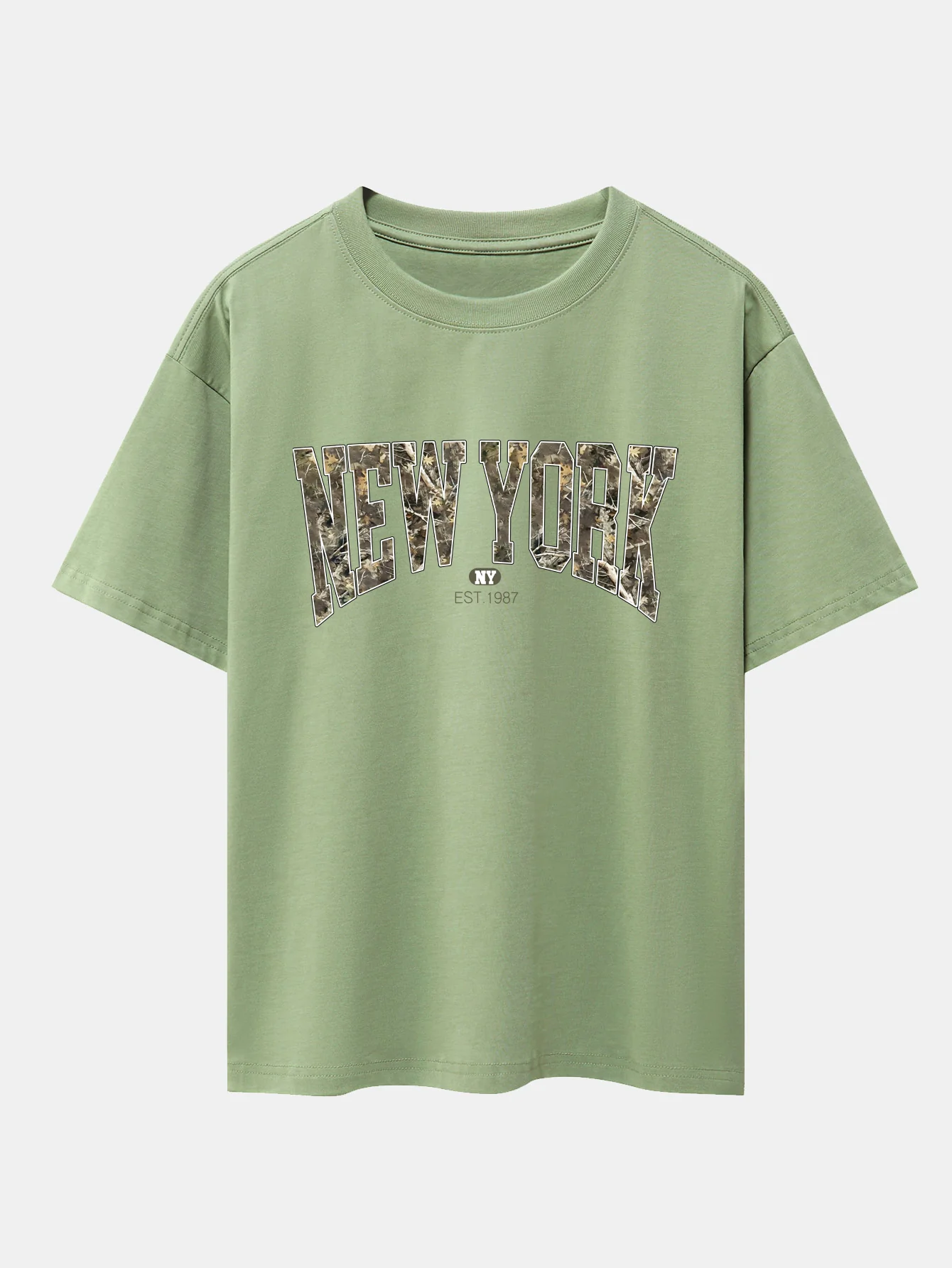 Camouflage New York Print Oversize T-Shirt mit überschnittenen Schultern - Image 9