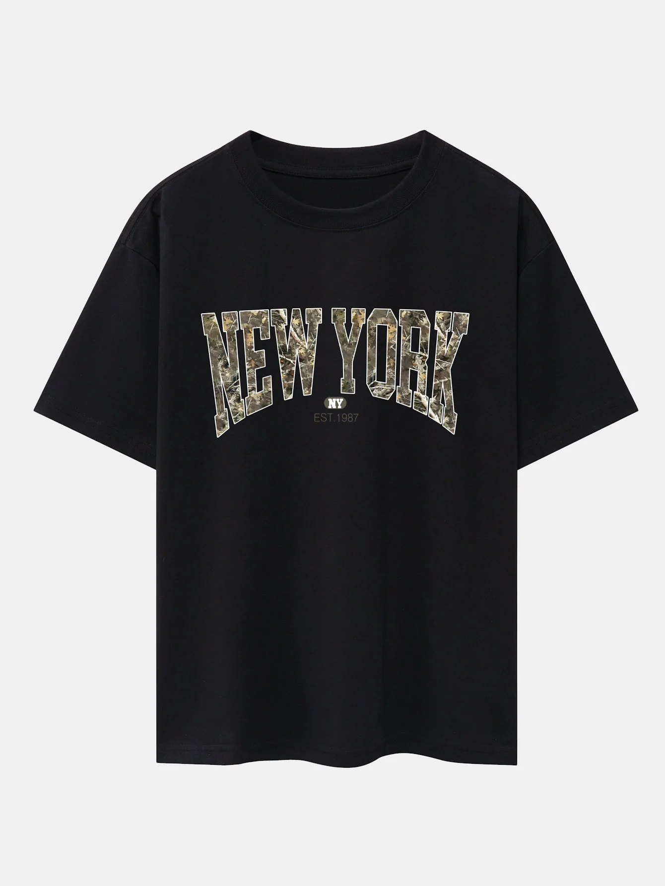 Camouflage New York Print Oversize T-Shirt mit überschnittenen Schultern - Image 2