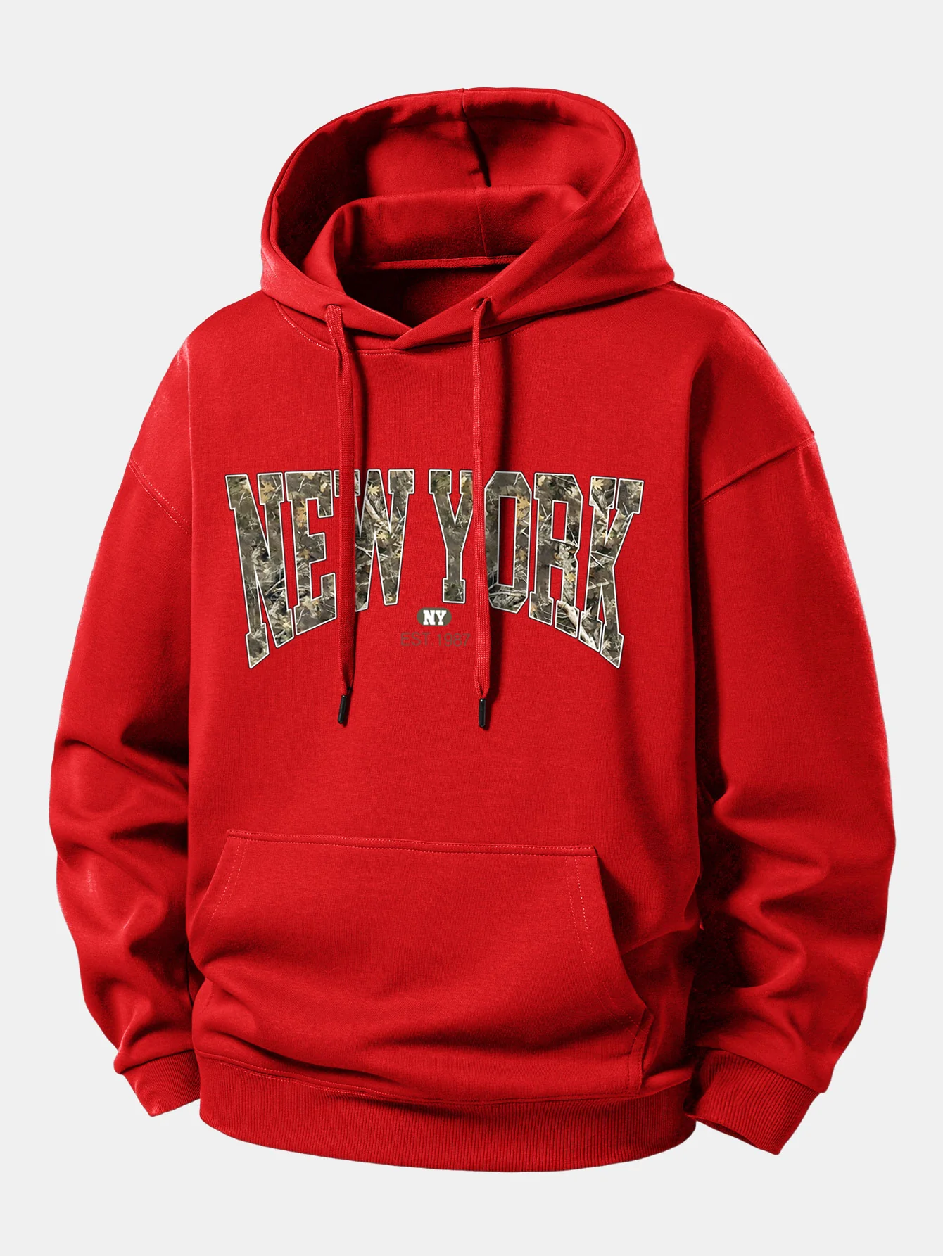 Camouflage New York Print Relax Fit Hoodie - Image 11