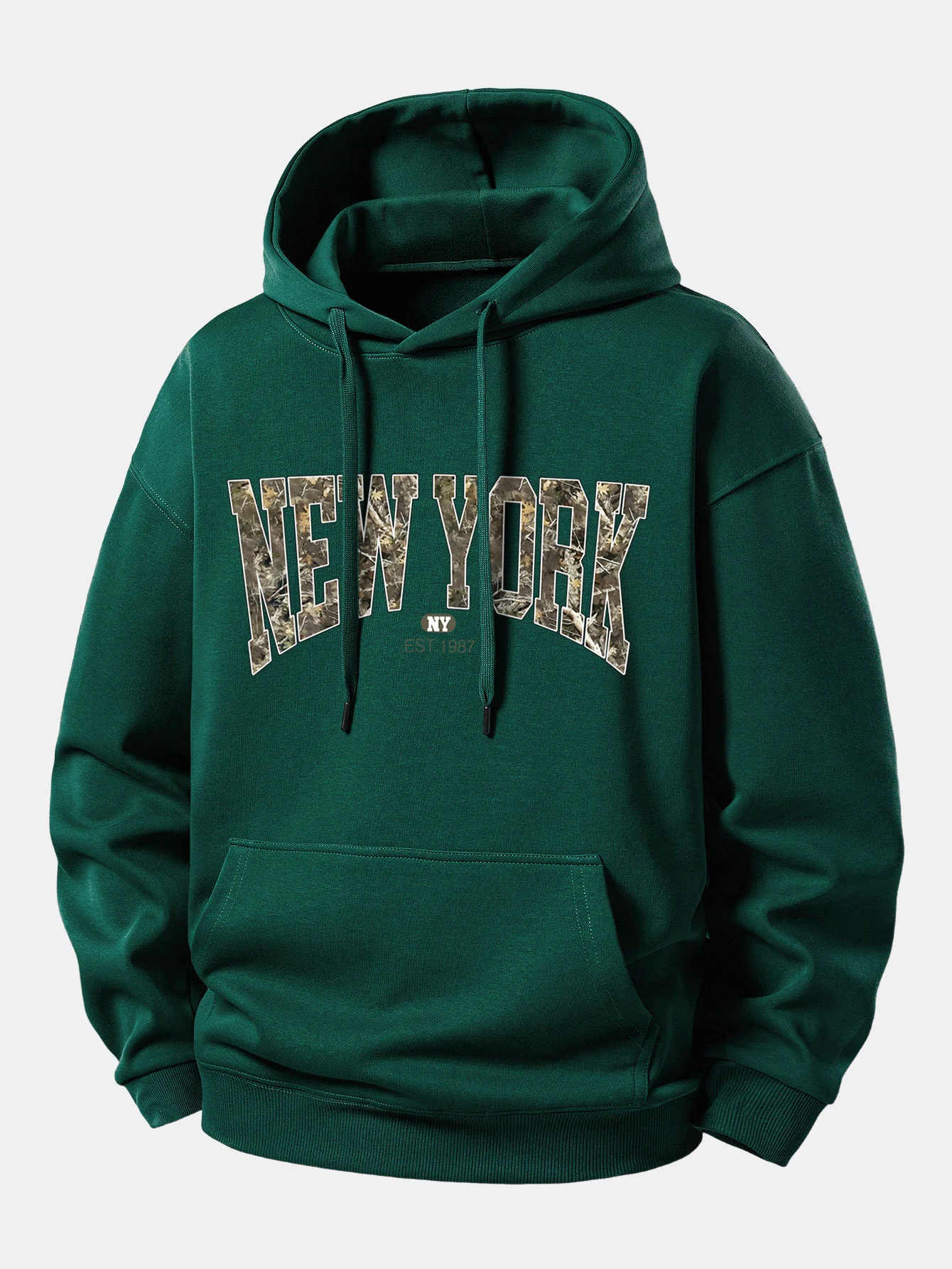 Camouflage New York Print Relax Fit Hoodie - Image 8