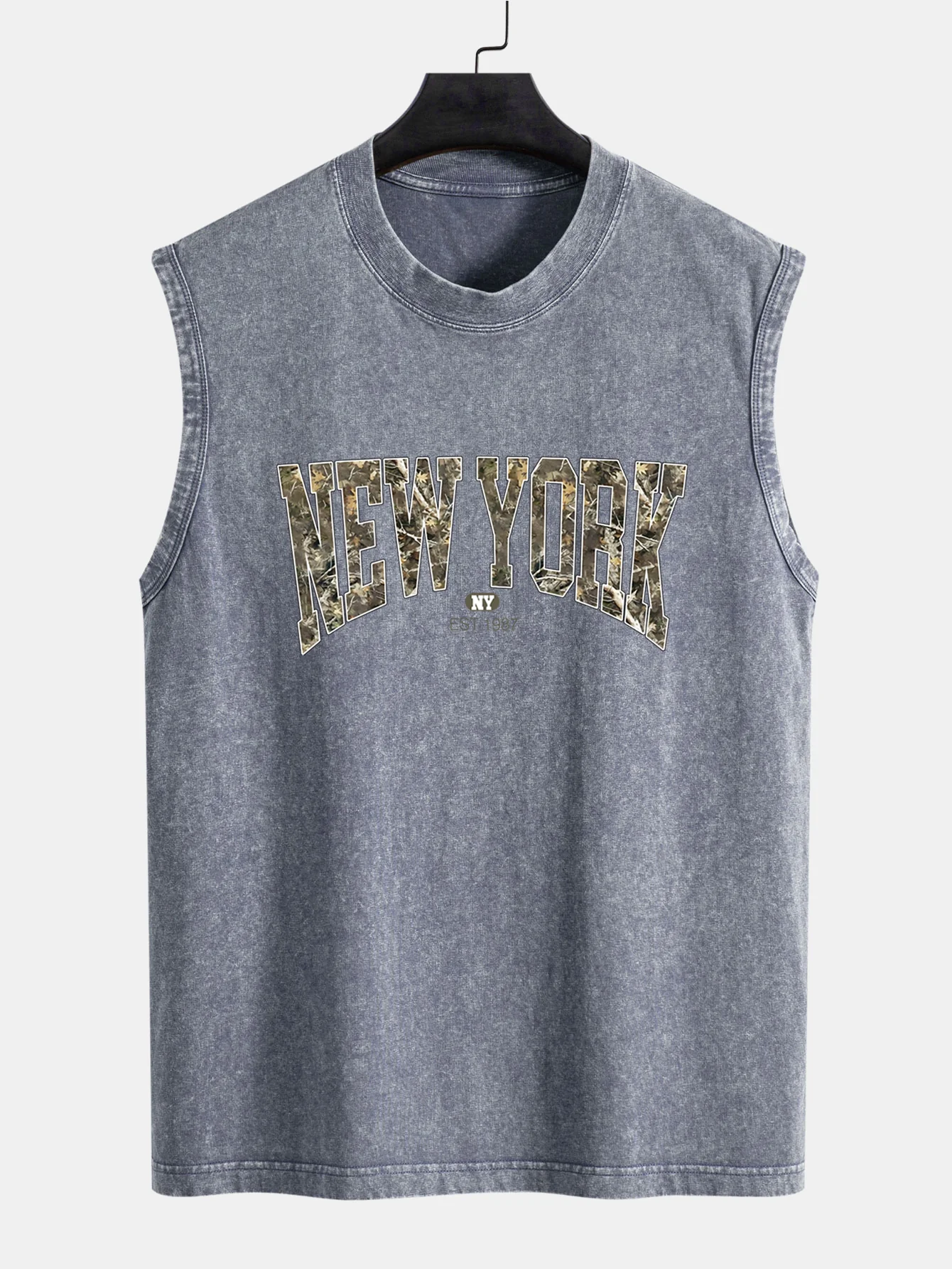 Camouflage New York Print gewaschenes, abgenutztes Tanktop - Image 2