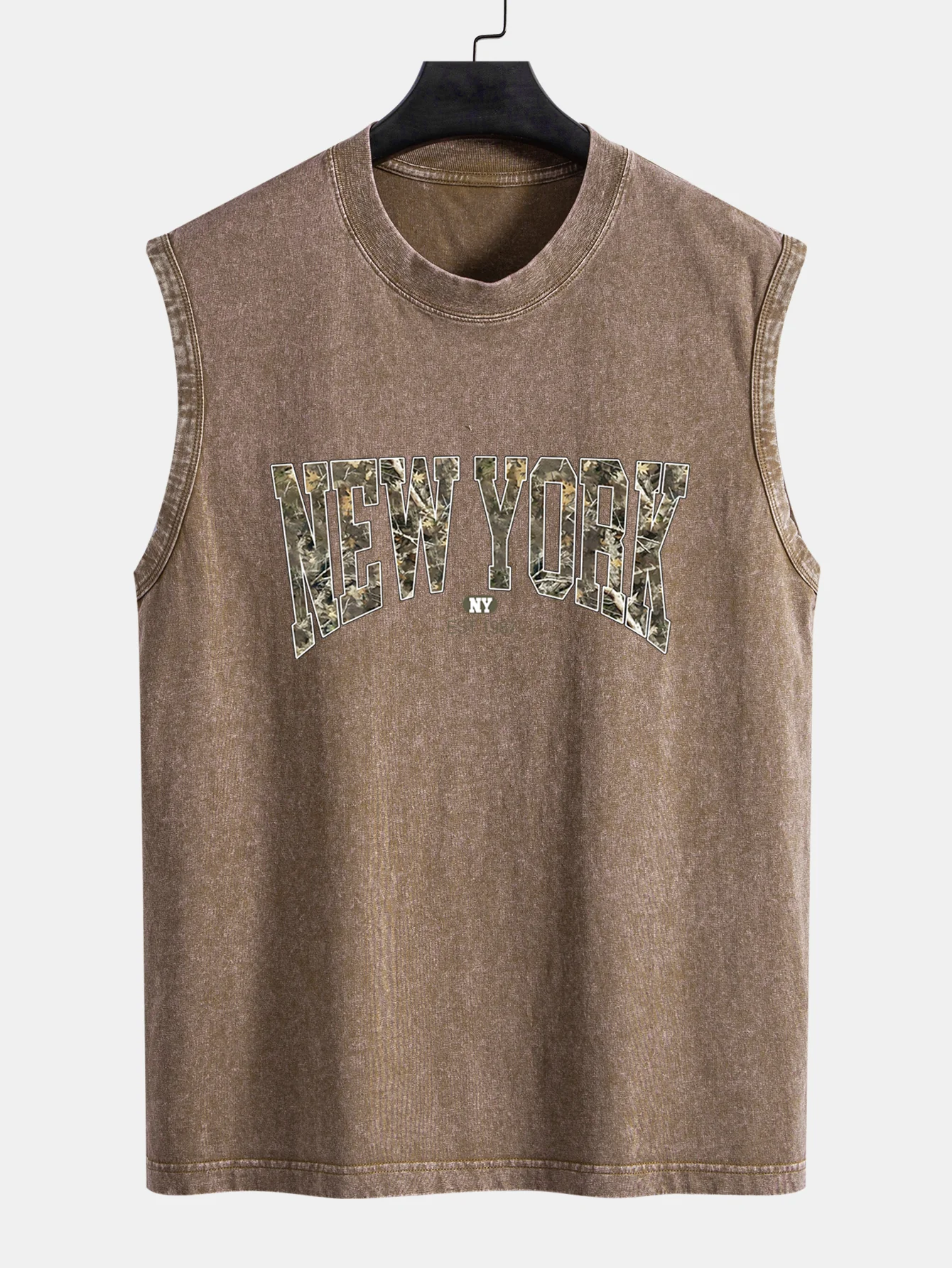 Camouflage New York Print gewaschenes, abgenutztes Tanktop - Image 3