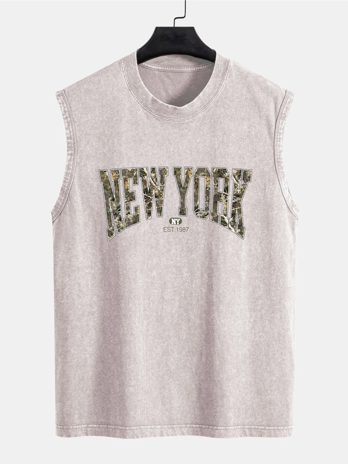 Camouflage New York Print gewaschenes, abgenutztes Tanktop - Image 5
