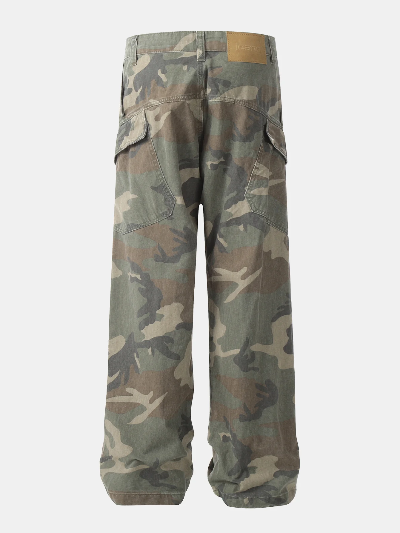 Camouflage gewaschene distressed Denim Baggy-Hose - Image 2