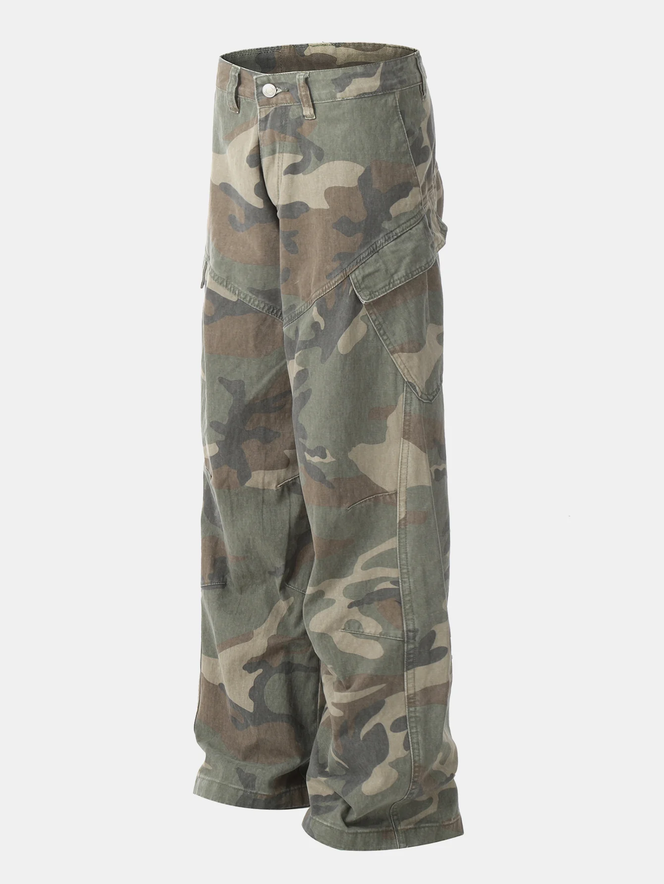Camouflage gewaschene distressed Denim Baggy-Hose - Image 3