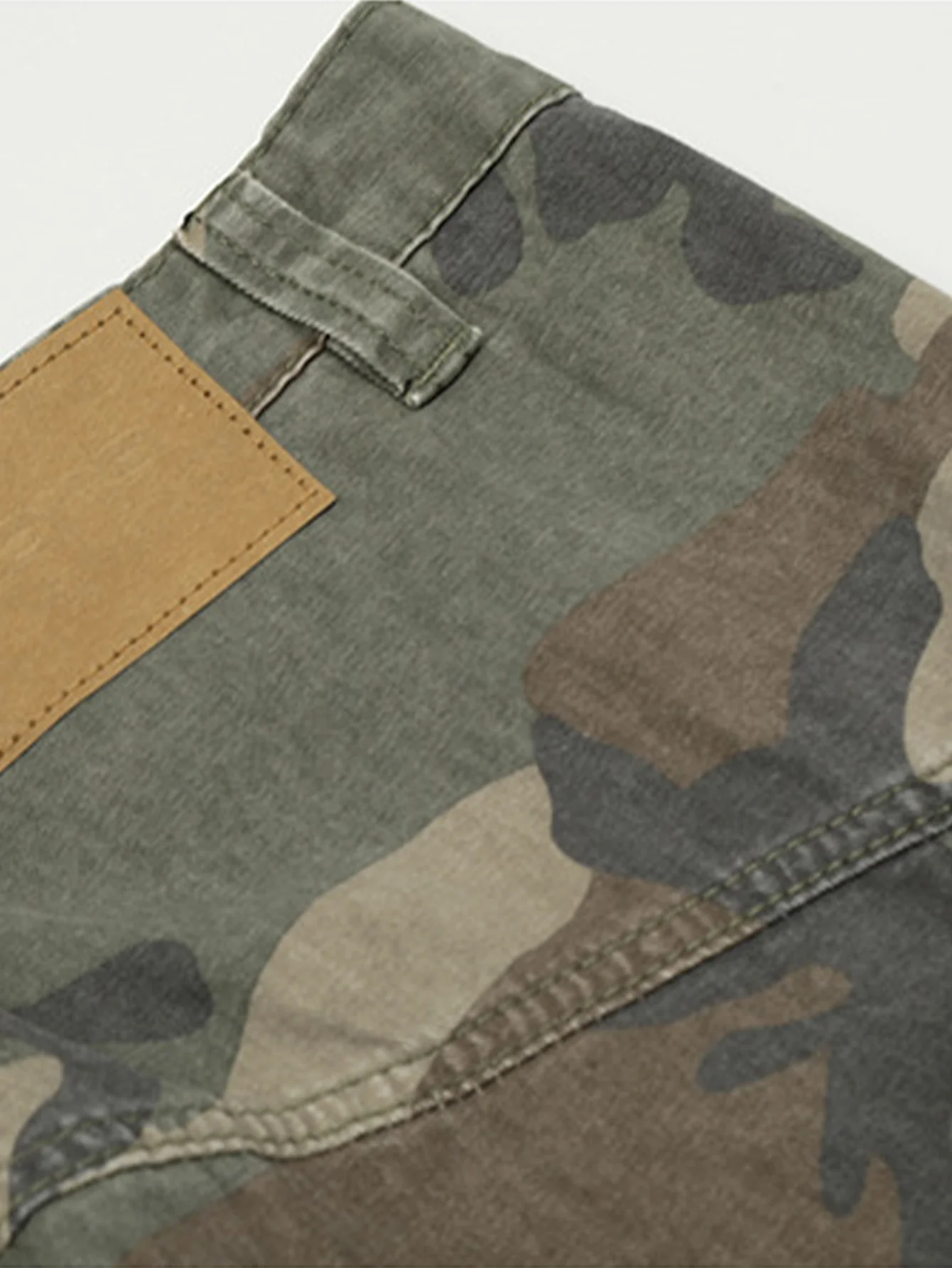 Camouflage gewaschene distressed Denim Baggy-Hose - Image 5