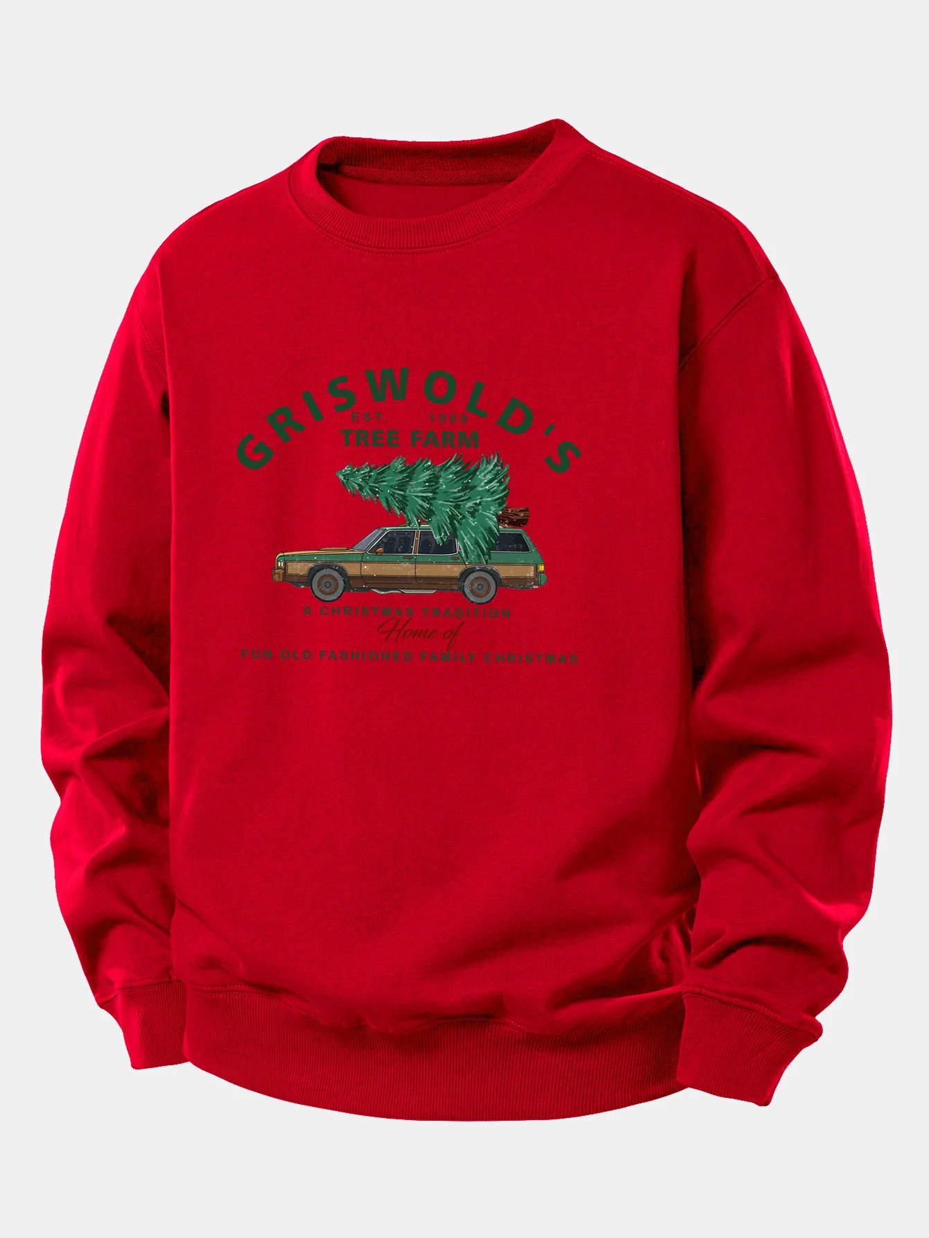 Car Christmas Tree Print Relax Fit Sweatshirt - Image 10