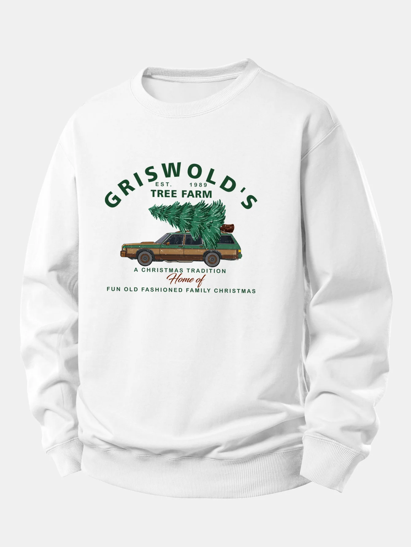 Car Christmas Tree Print Relax Fit Sweatshirt - Image 2