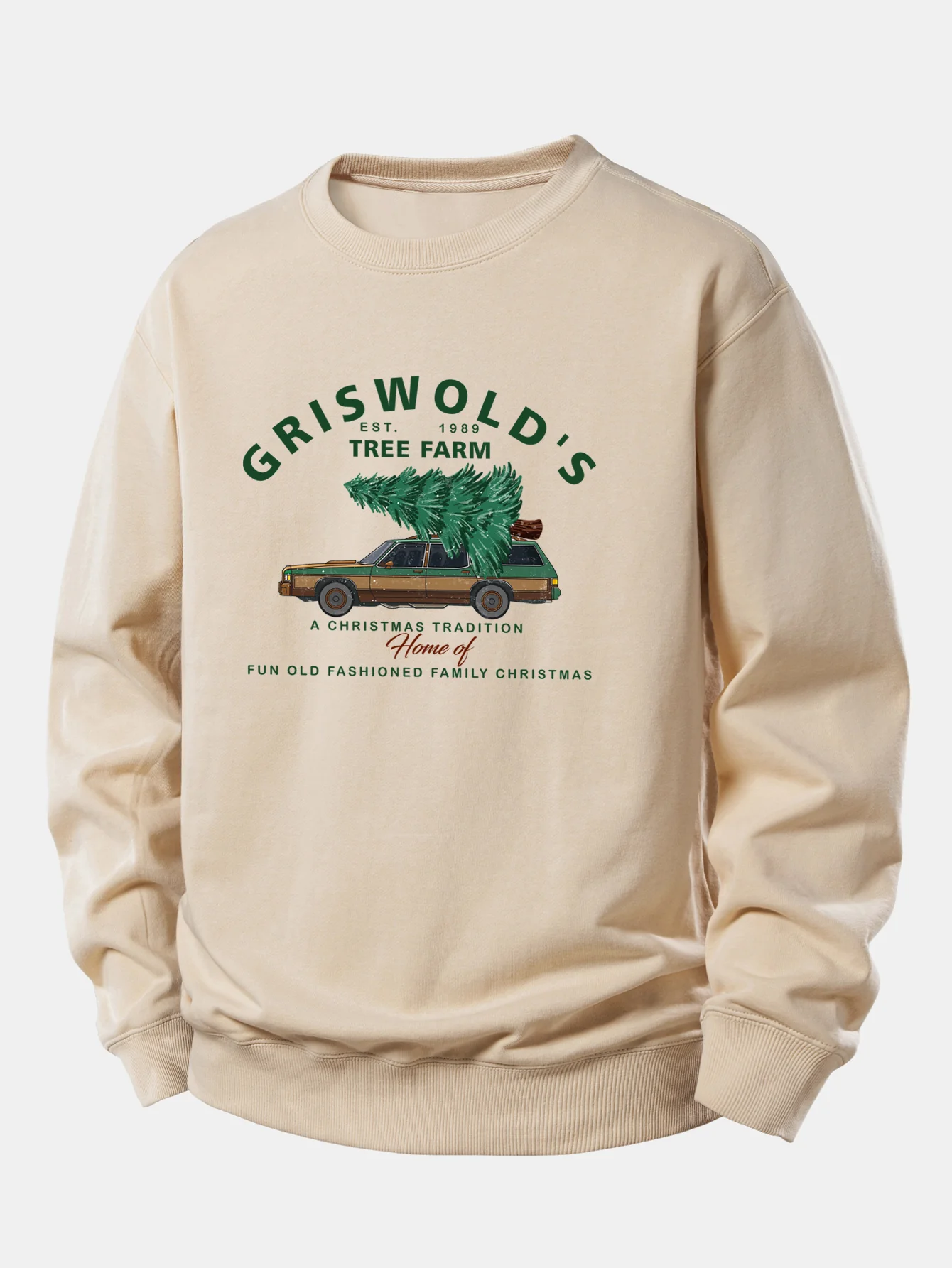 Car Christmas Tree Print Relax Fit Sweatshirt - Image 4