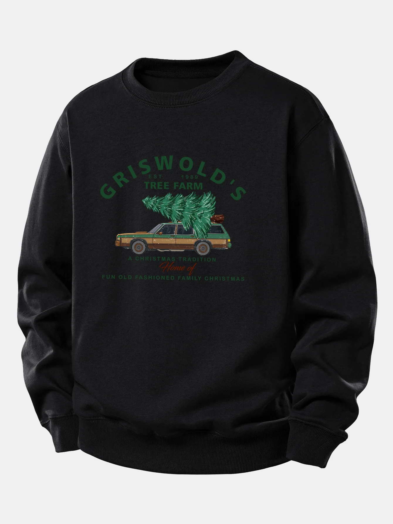 Car Christmas Tree Print Relax Fit Sweatshirt - Image 5