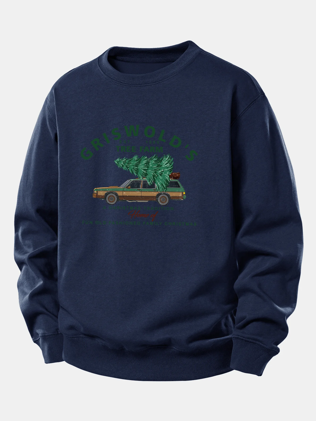 Car Christmas Tree Print Relax Fit Sweatshirt - Image 6