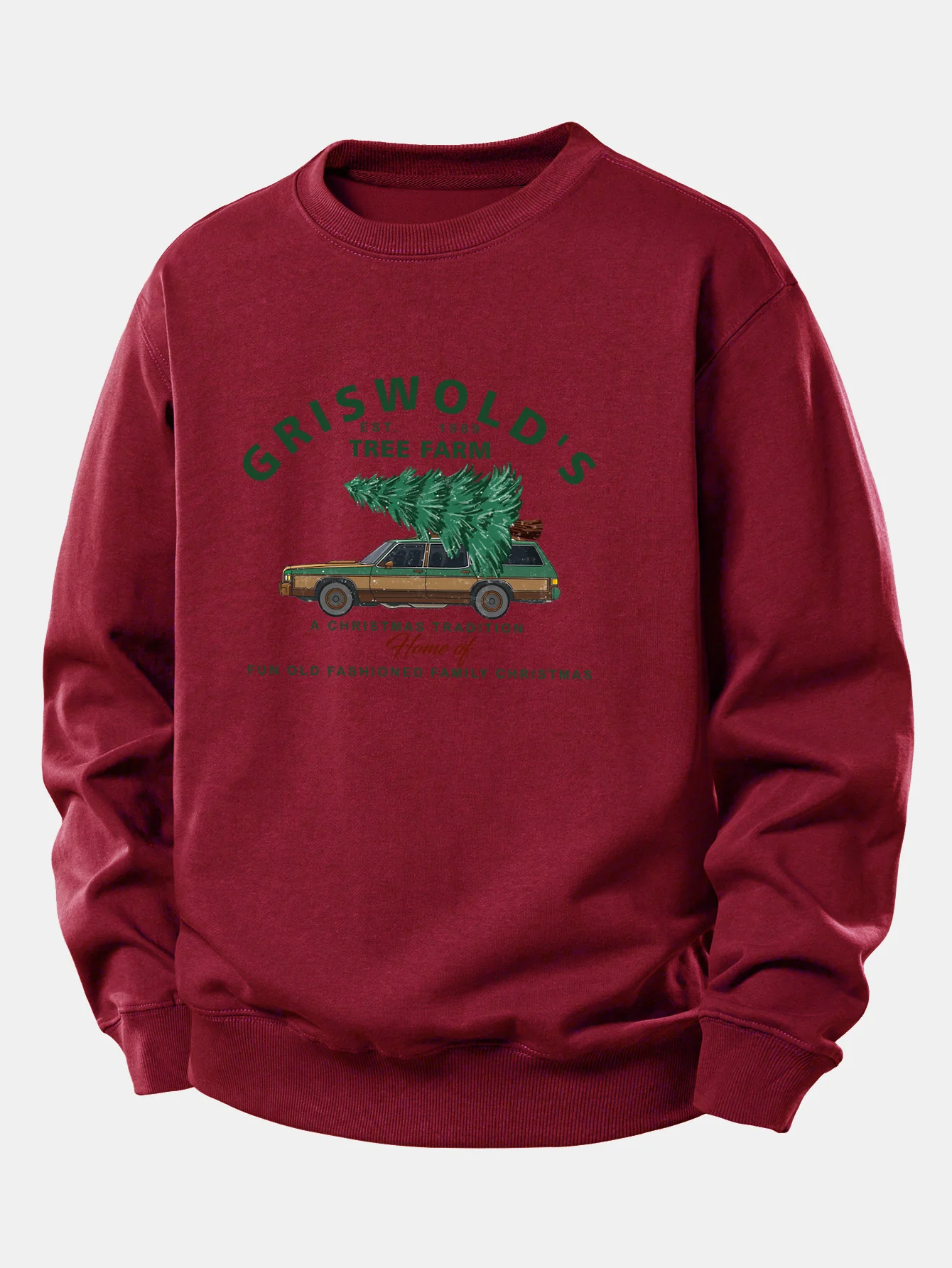 Car Christmas Tree Print Relax Fit Sweatshirt - Image 7