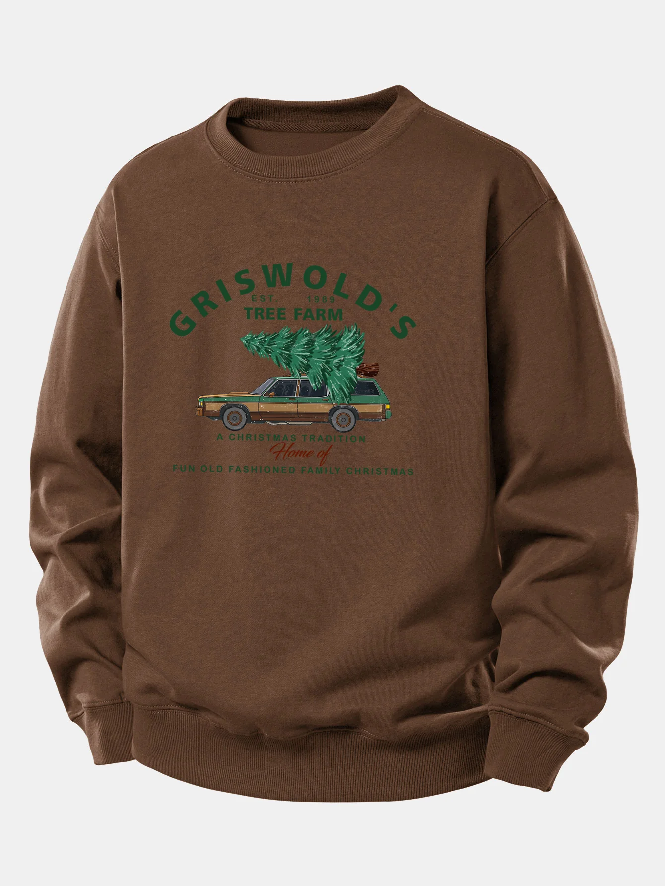 Car Christmas Tree Print Relax Fit Sweatshirt - Image 8