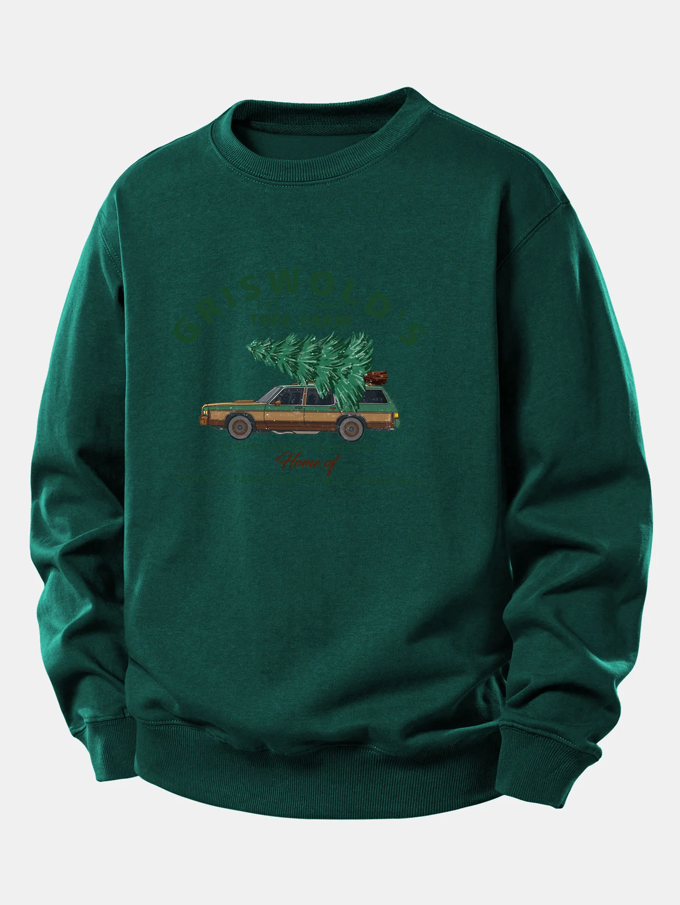 Car Christmas Tree Print Relax Fit Sweatshirt - Image 9